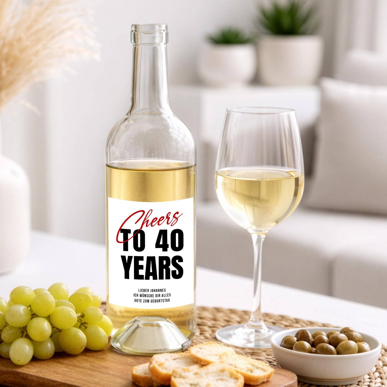 Weinflaschen Aufkleber 8x12 cm – Cheers to … Years