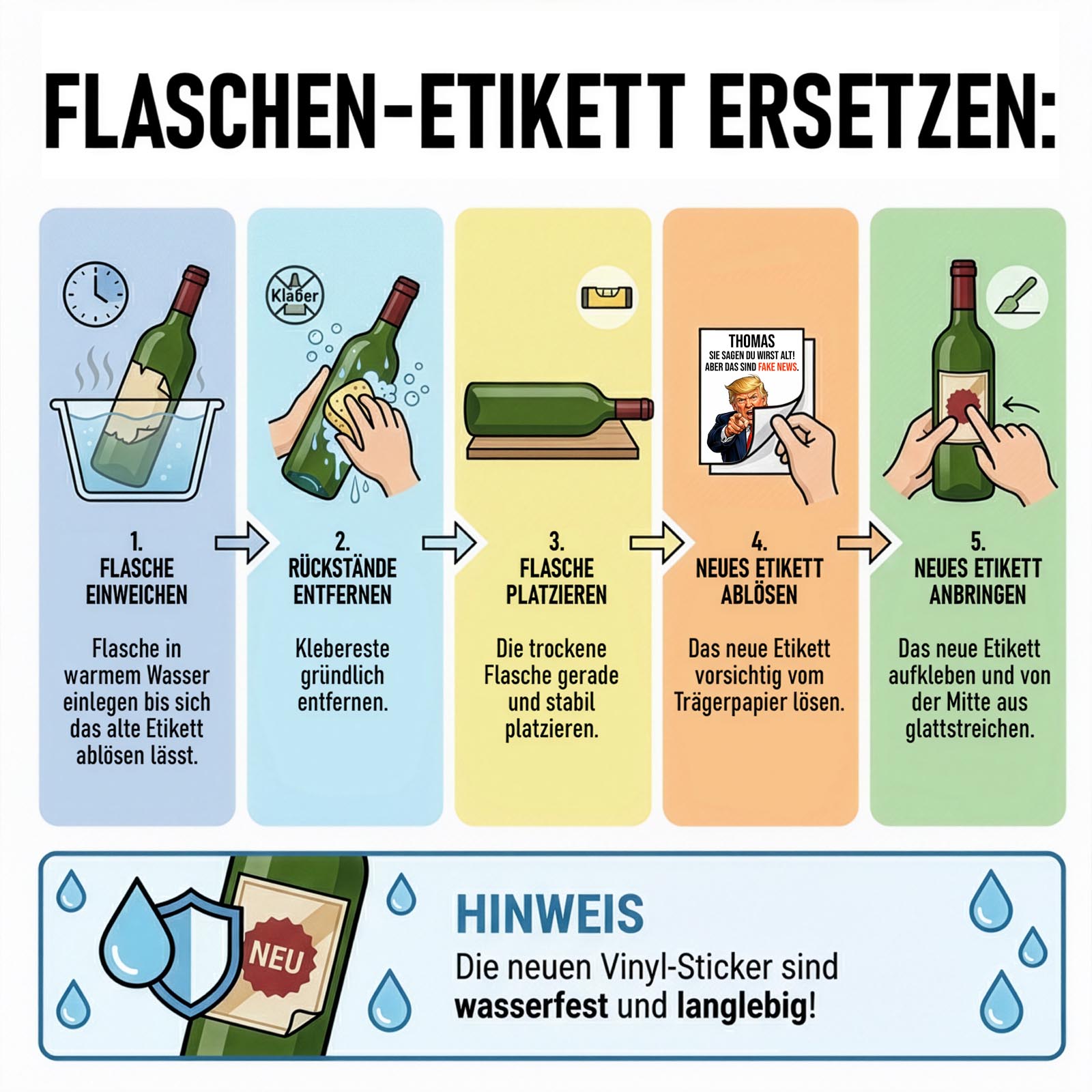 Weinflaschen Aufkleber 8x12 cm – Sie sagen du wirst alt! Aber das sind FAKE NEWS.
