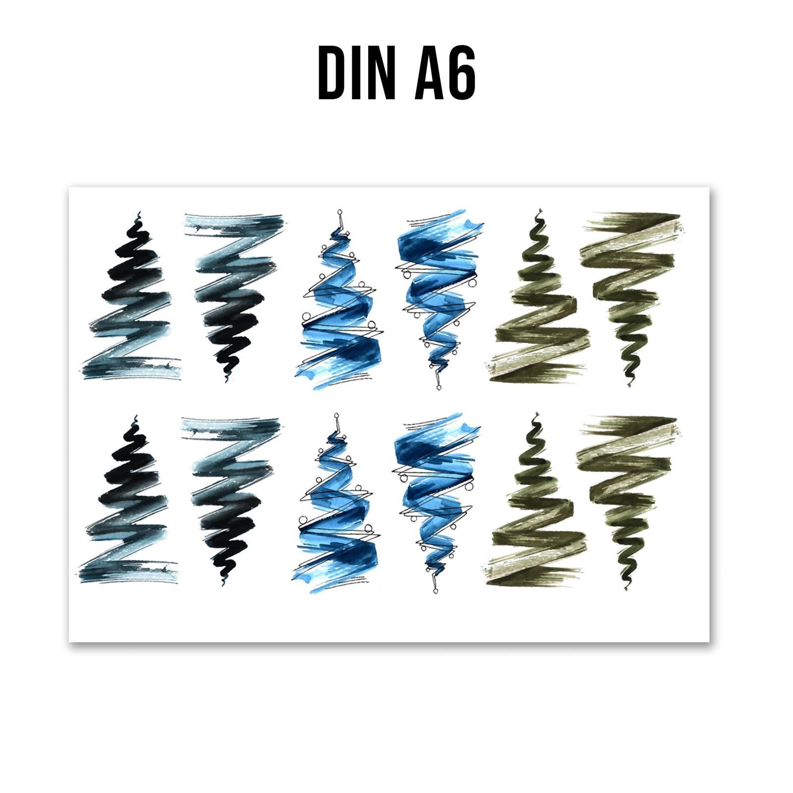 randlose Rub-on Sticker M147 Weihnachtsbäume 02