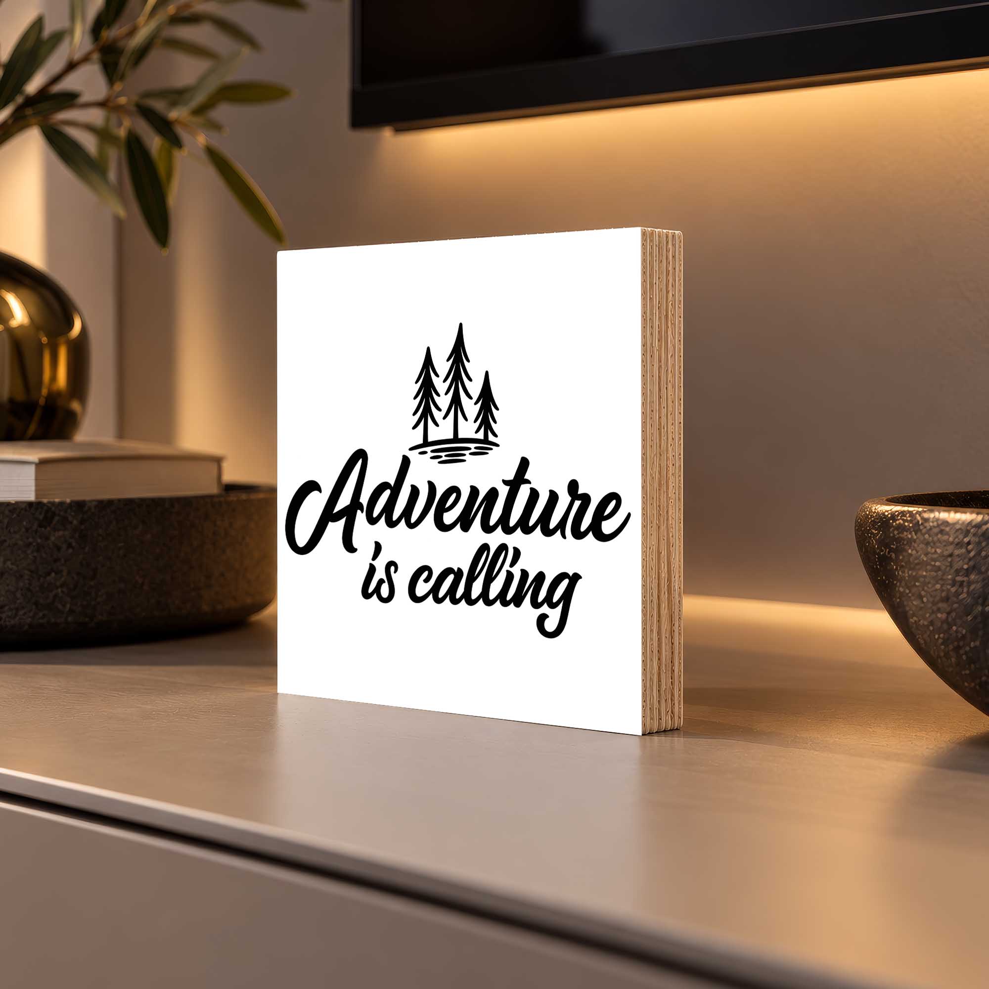Woodprint Adventure is calling mit Tannen – Motiv 001