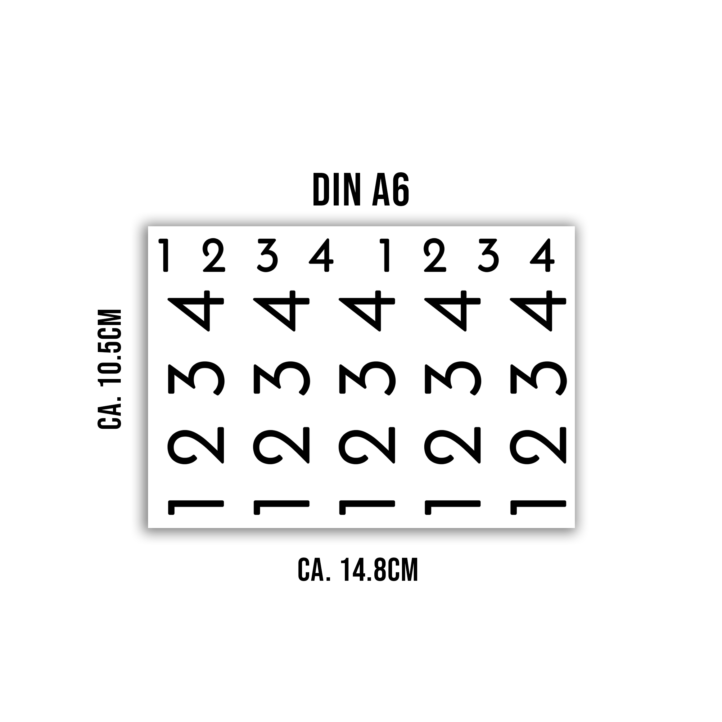 randlose Rub-on Sticker M140 Zahlen für Adventkranz