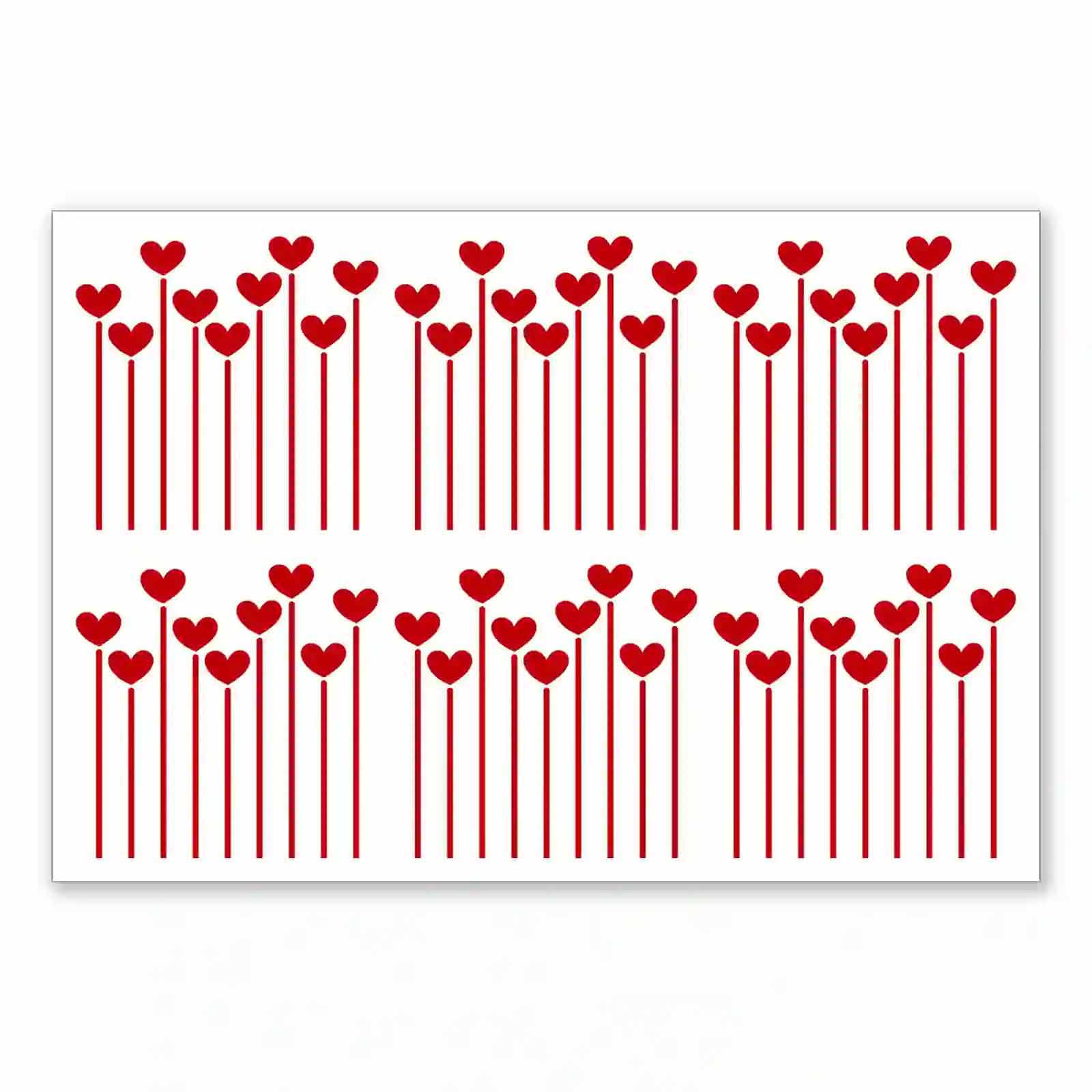 Rub-on Sticker Herzblumen gerade M002