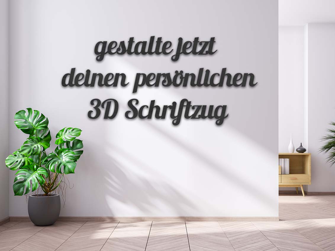 Schriftzug Designer personalisierbar Name Wunschtext Wunschfarbe