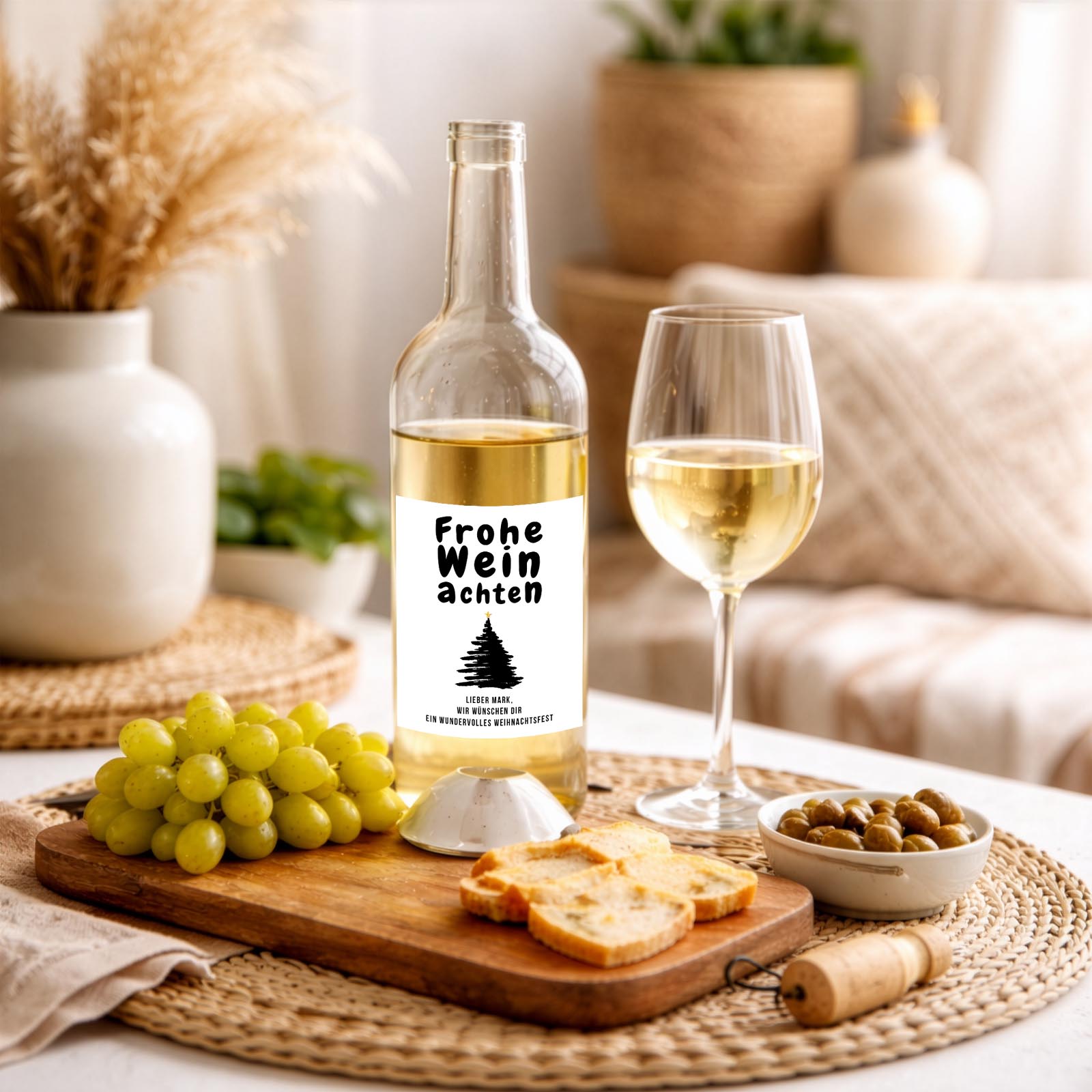 Weinflaschen Aufkleber 8x12 cm – Frohe Weinachten