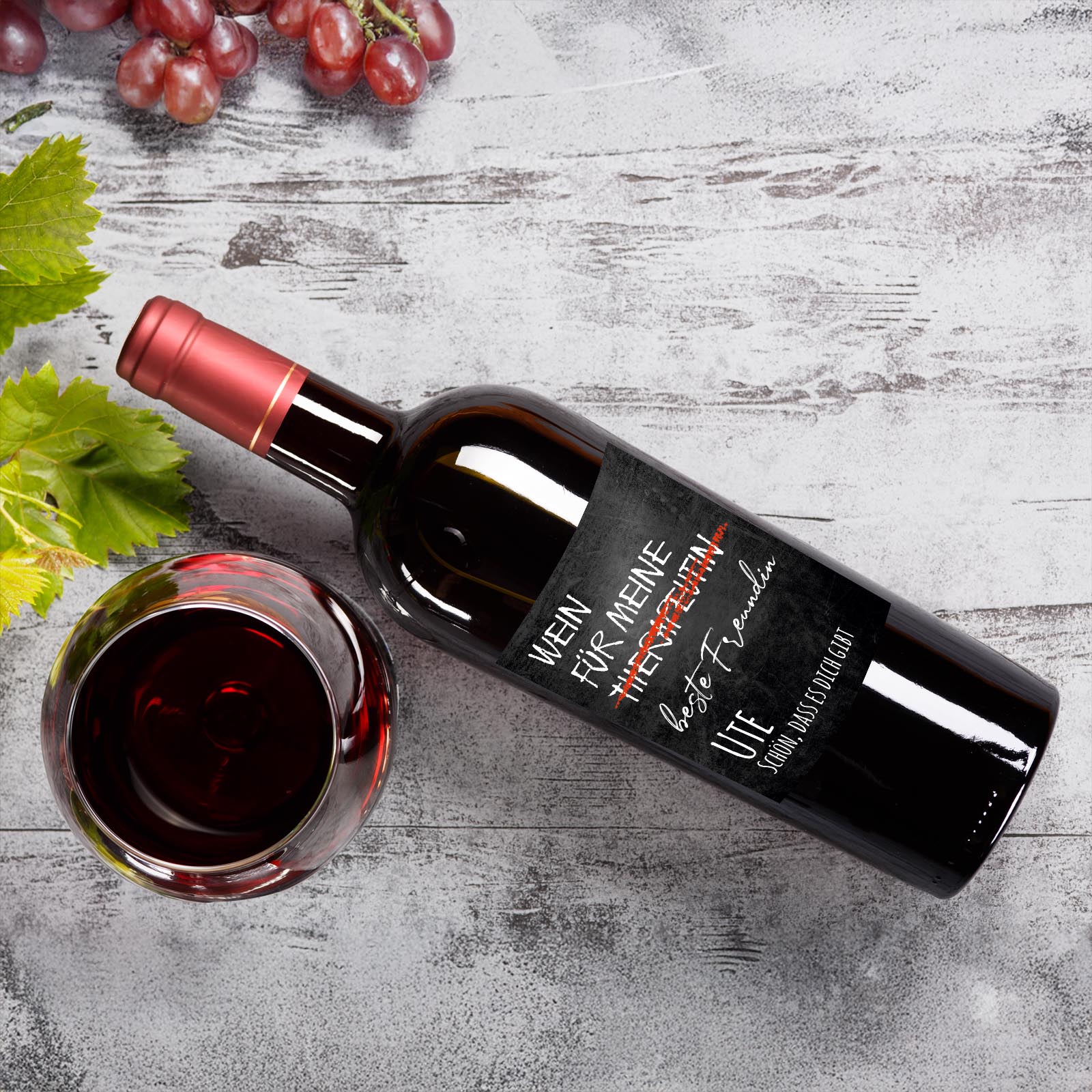 Weinflaschen Aufkleber 8x12 cm – Wein für meine Therapeutin / beste Freundin