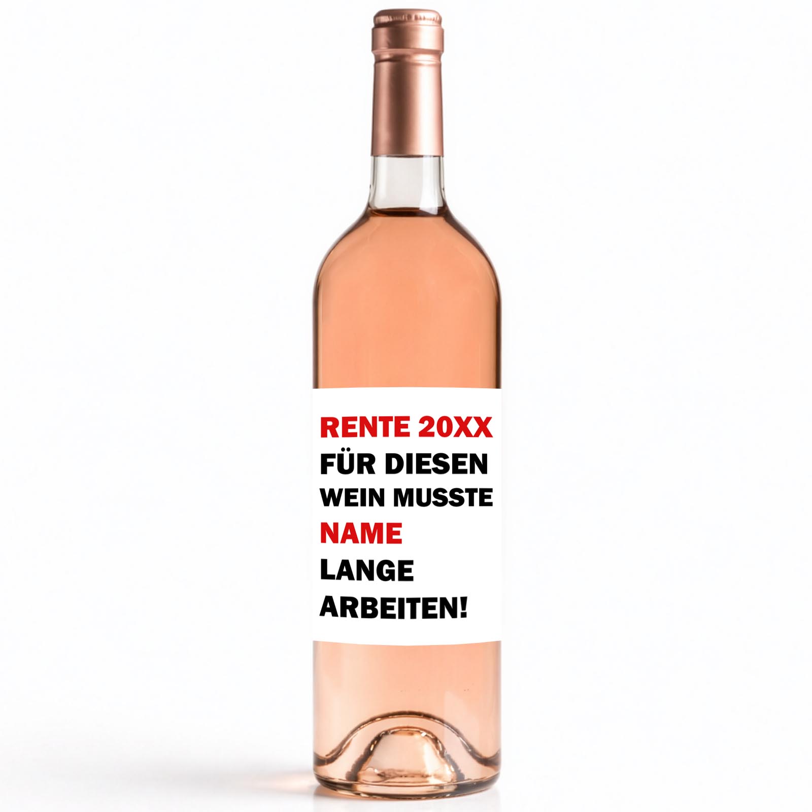 Weinflaschen Aufkleber 8x12 cm – Für diesen Wein musste [Name] lange arbeiten!