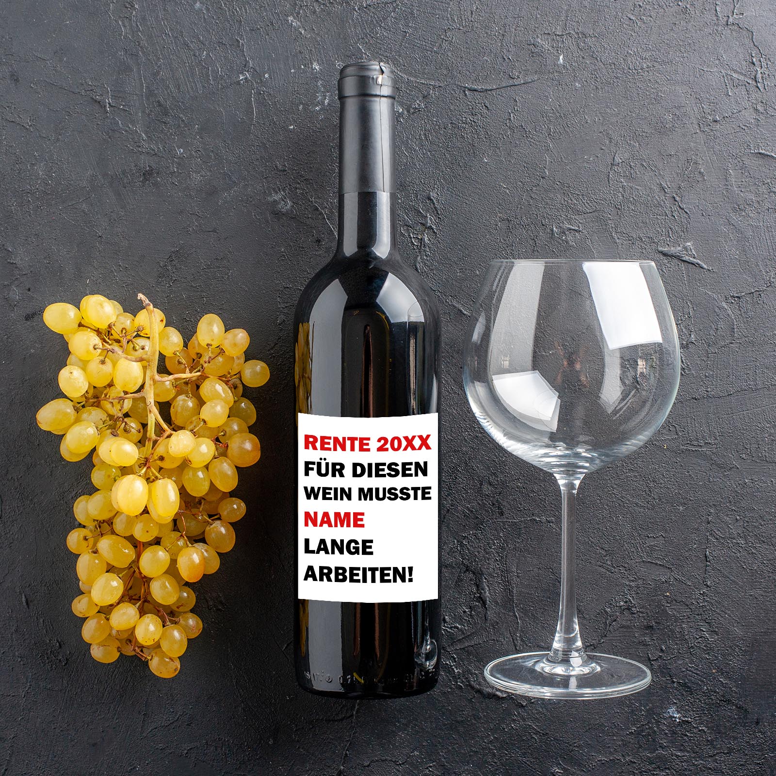 Weinflaschen Aufkleber 8x12 cm – Für diesen Wein musste [Name] lange arbeiten!