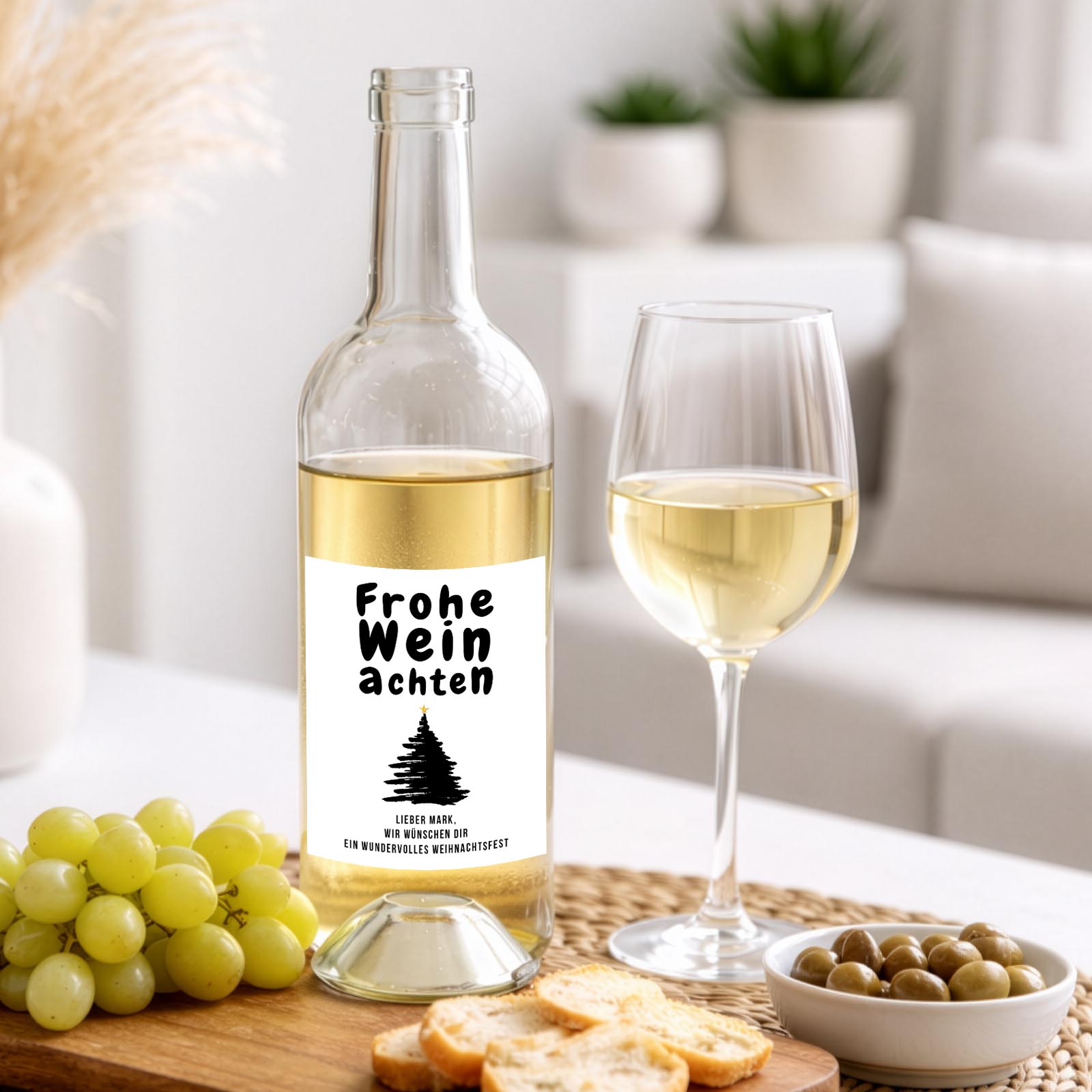 Weinflaschen Aufkleber 8x12 cm – Frohe Weinachten