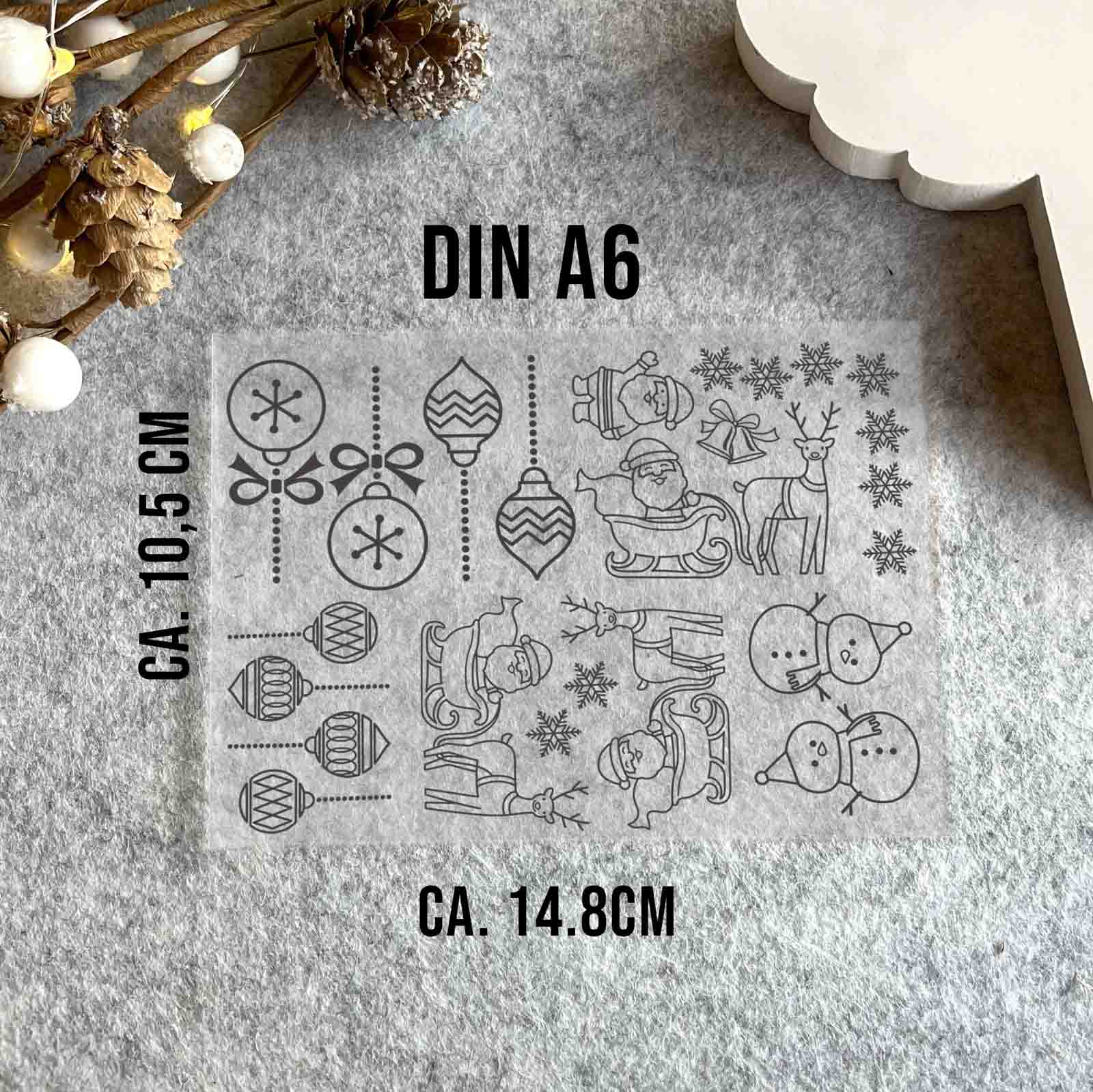 randlose Rub-on Sticker M146 Weihnachtsmotive