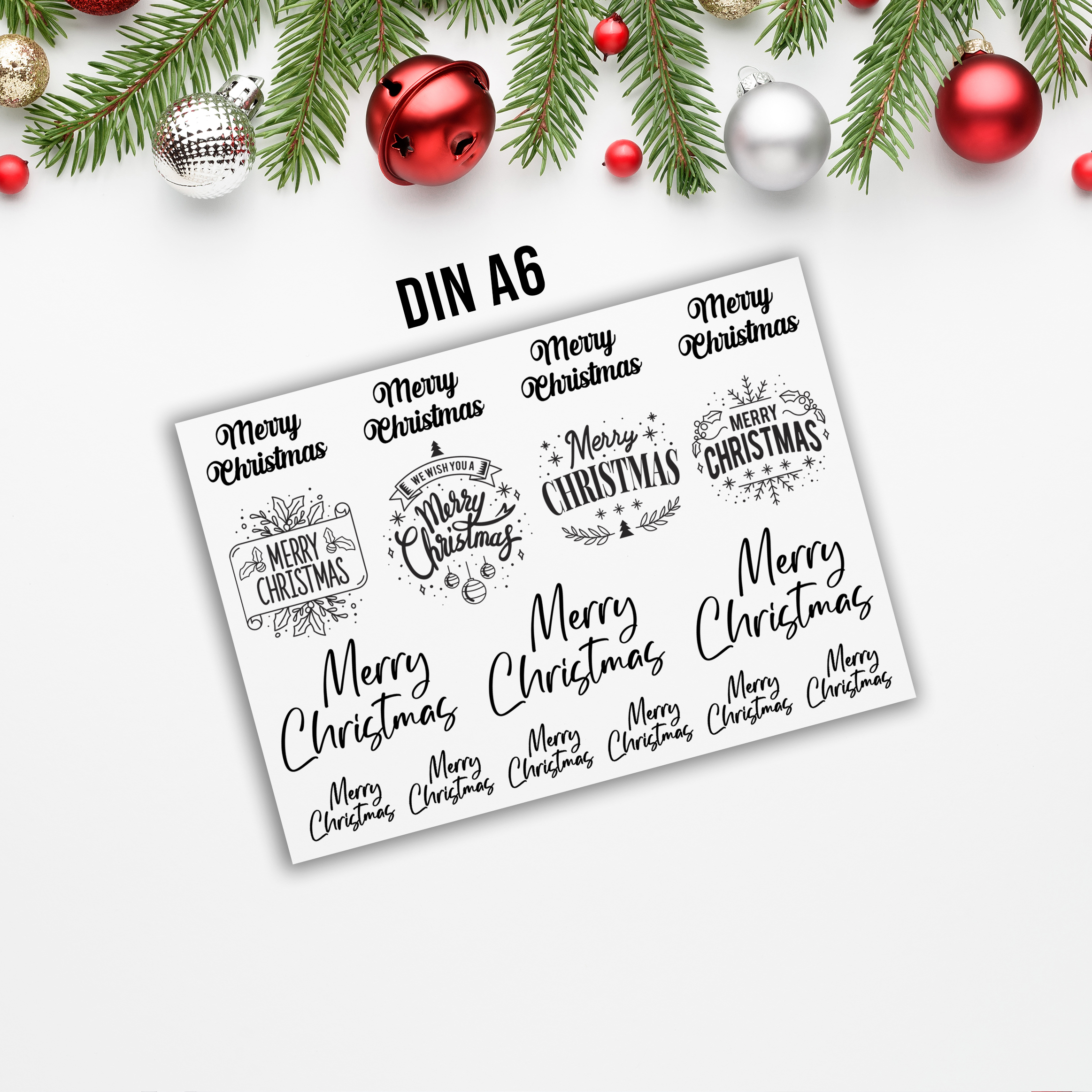 randlose Rub-on Sticker M129 Merry Christmas