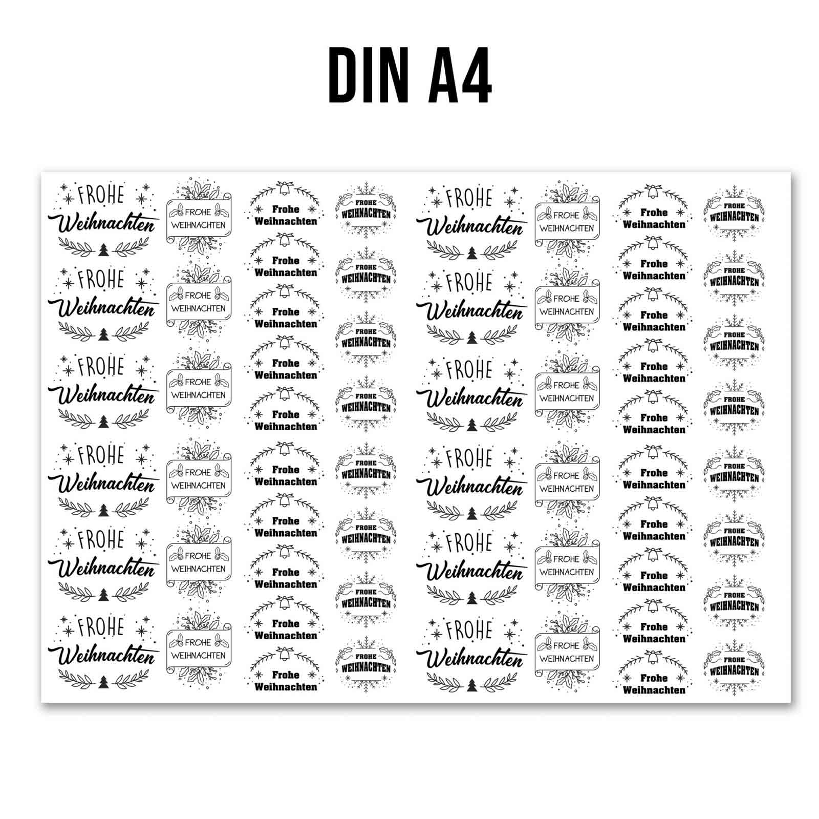 randlose Rub-on Sticker M161 frohe Weihnachten