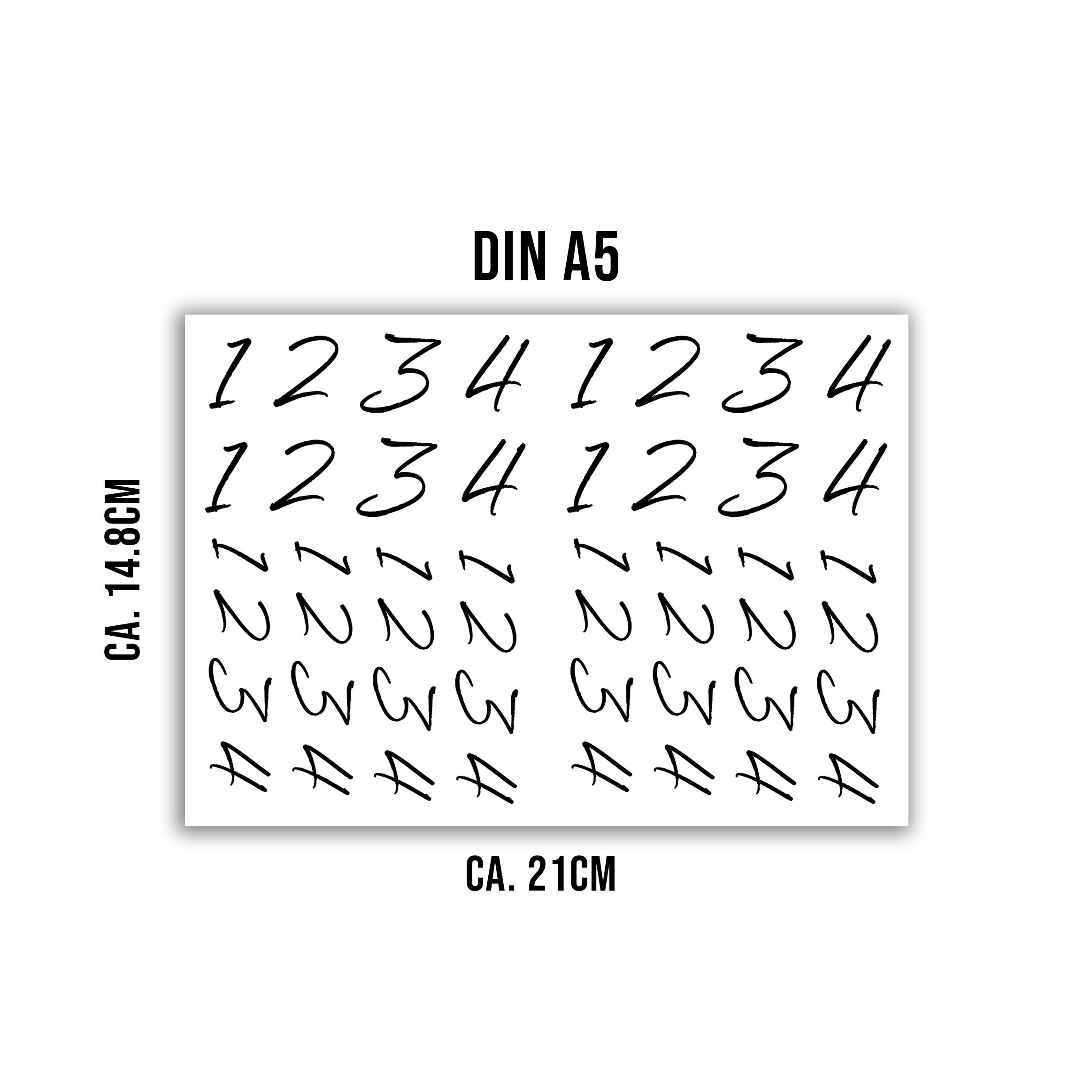 randlose Rub-on Sticker M137 Zahlen für Adventkranz 05