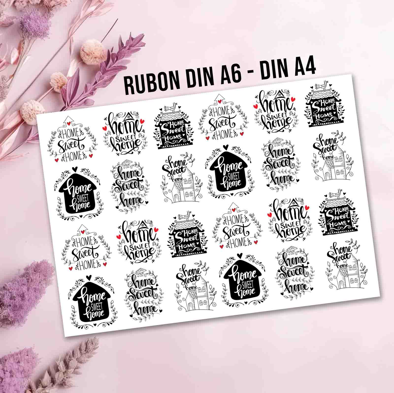 randlose Rub-on Sticker Home sweet Home 01