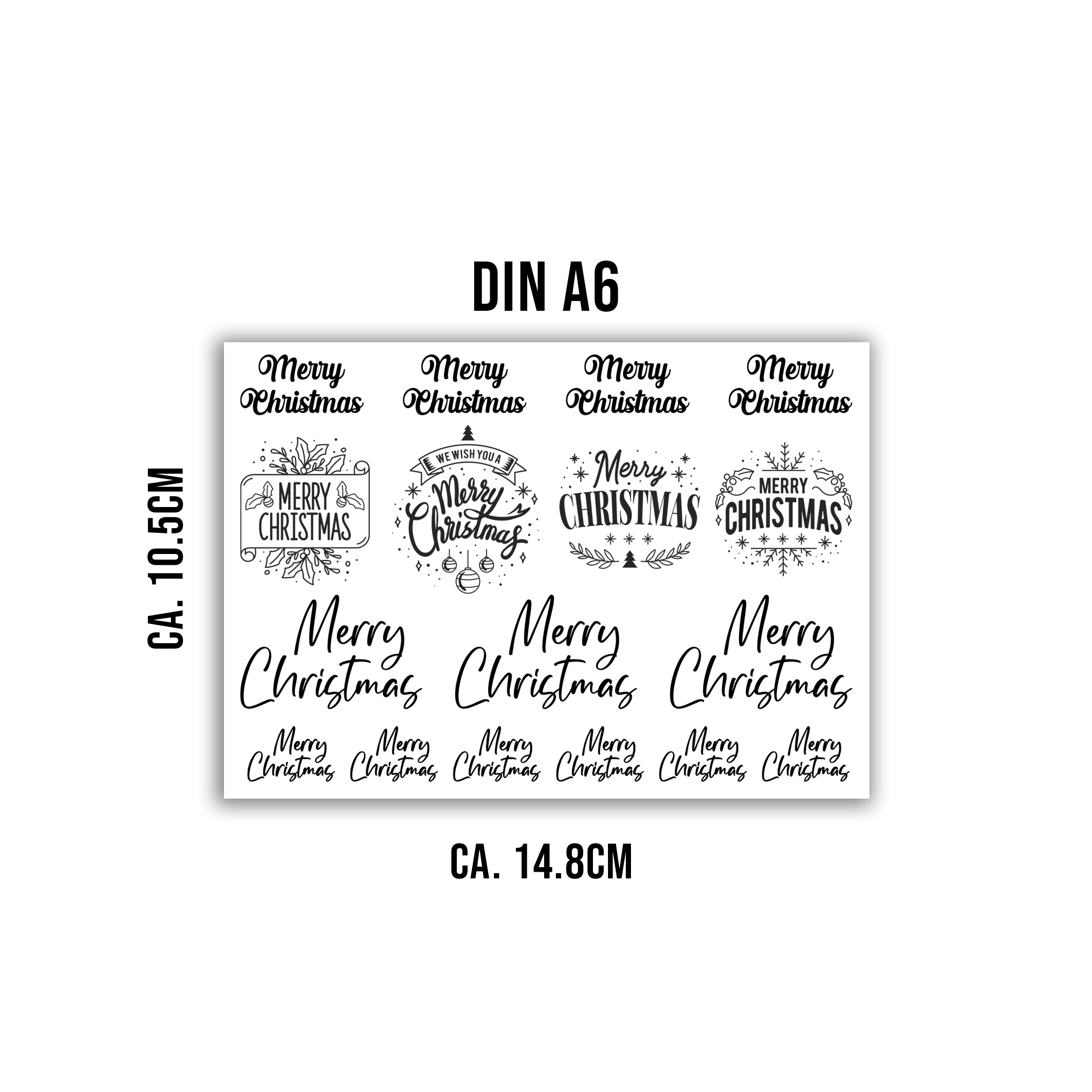 randlose Rub-on Sticker M129 Merry Christmas