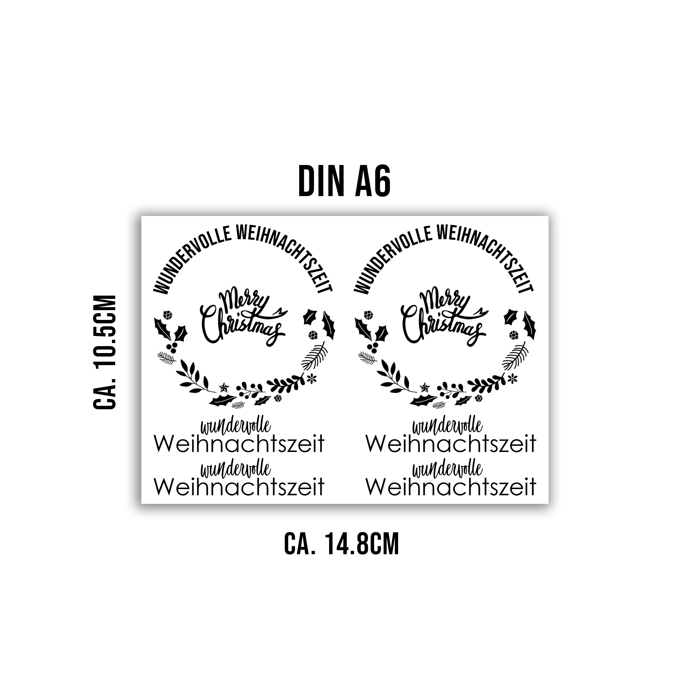 randlose Rub-on Sticker M141 Weihnachten Merry Christmas