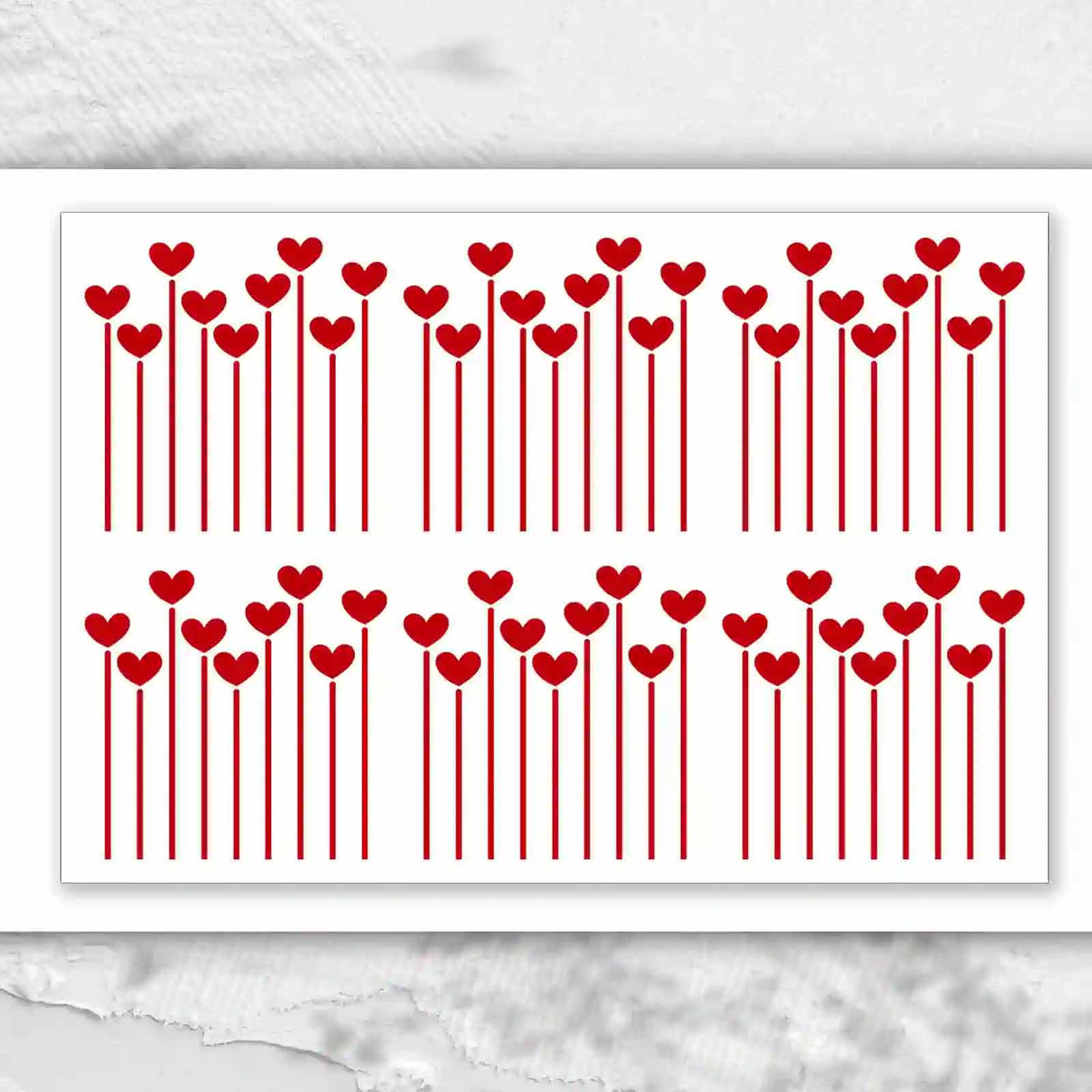 Rub-on Sticker Herzblumen gerade M002