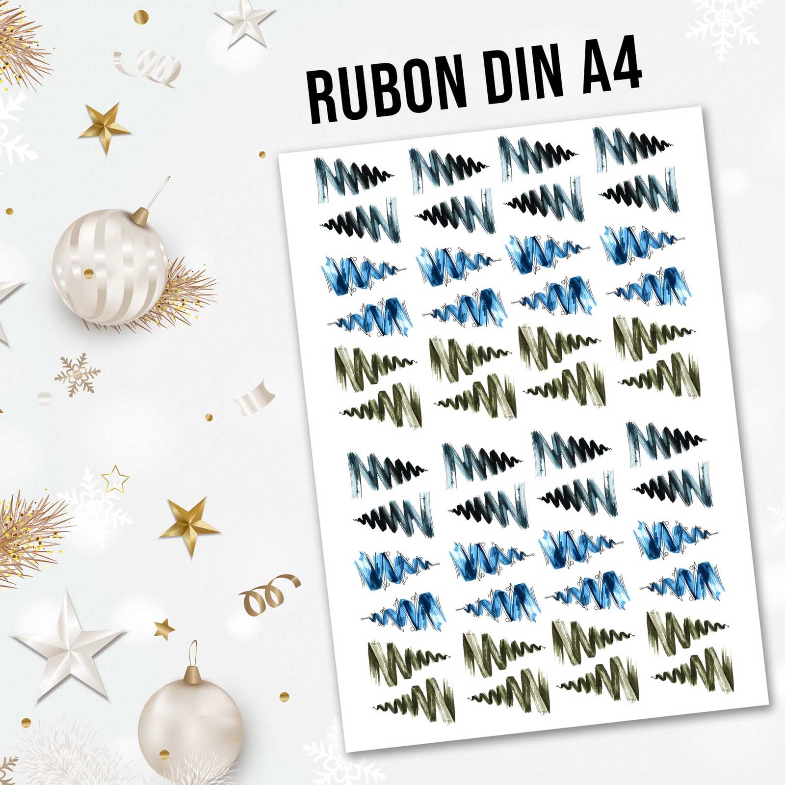 randlose Rub-on Sticker M147 Weihnachtsbäume 02