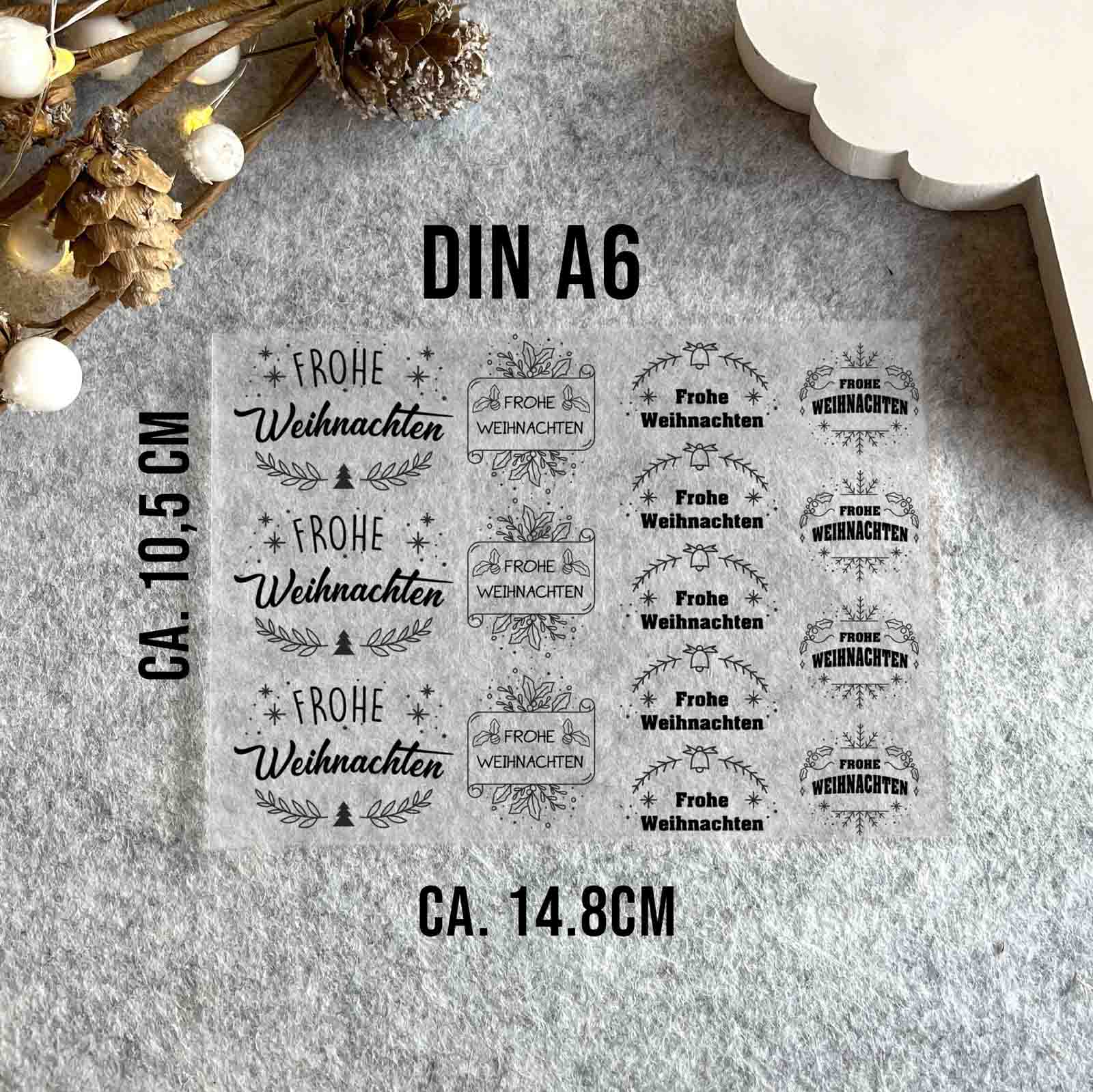randlose Rub-on Sticker M161 frohe Weihnachten