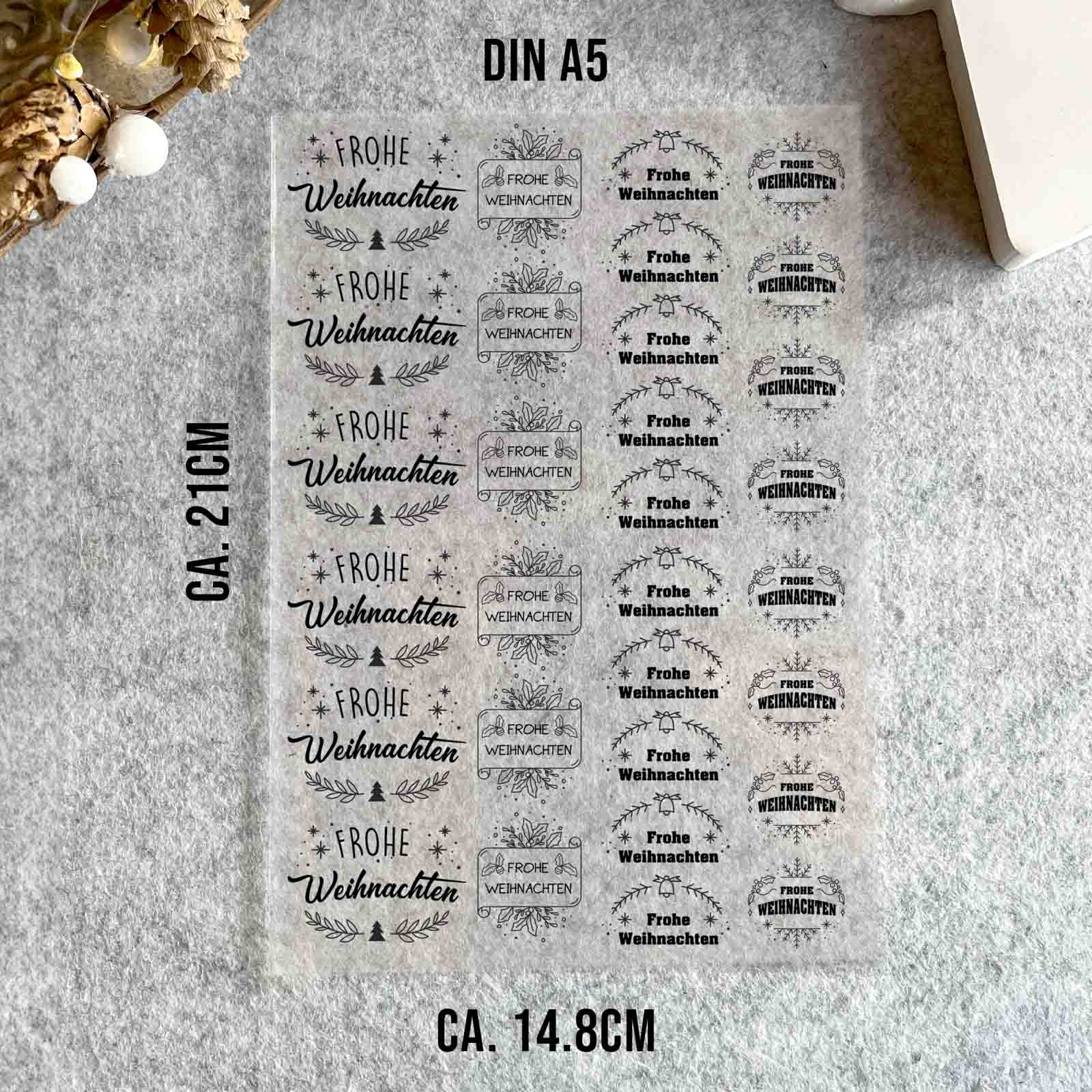 randlose Rub-on Sticker M161 frohe Weihnachten