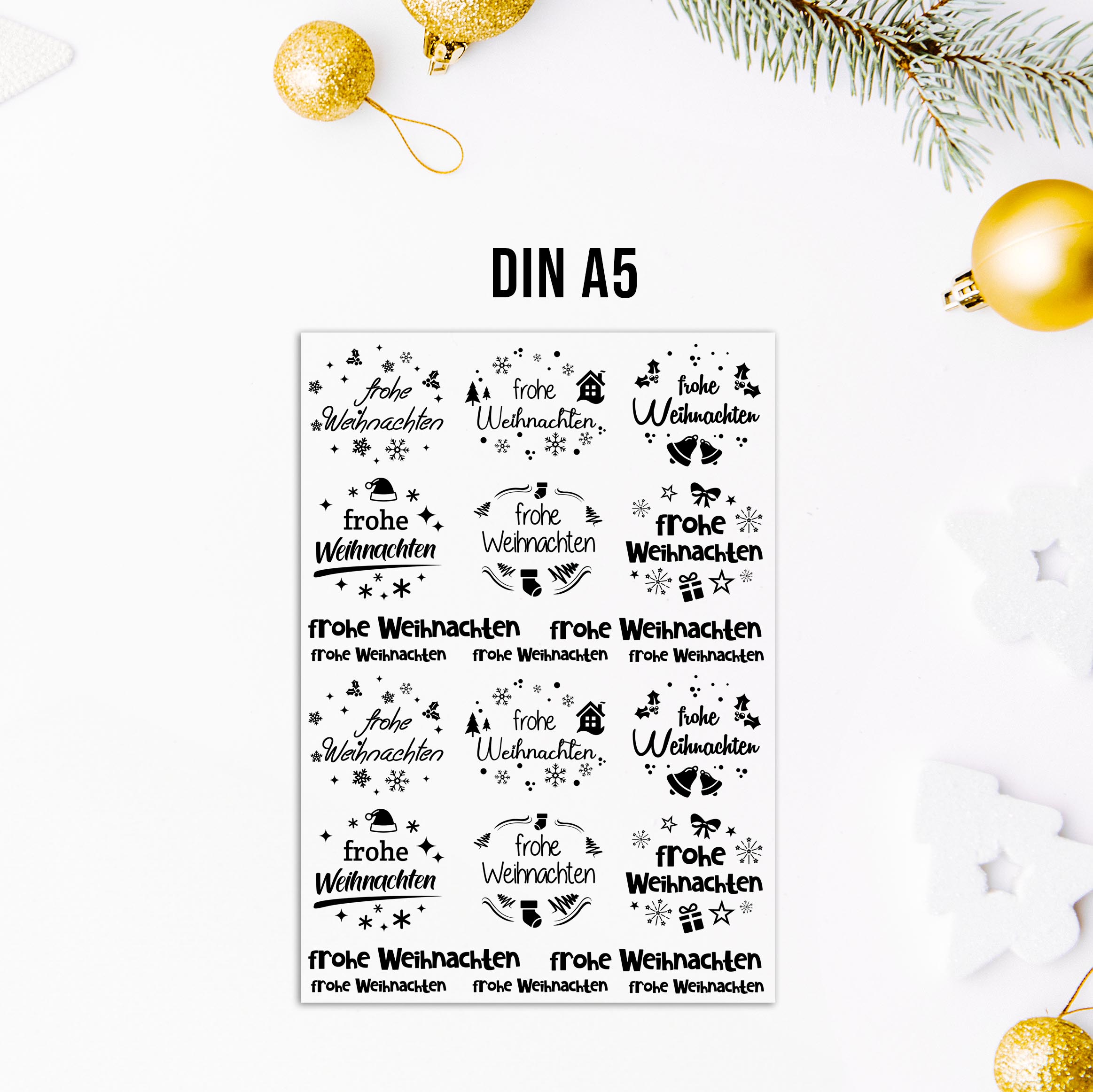 randlose Rub-on Sticker M159 Weihnachten 02
