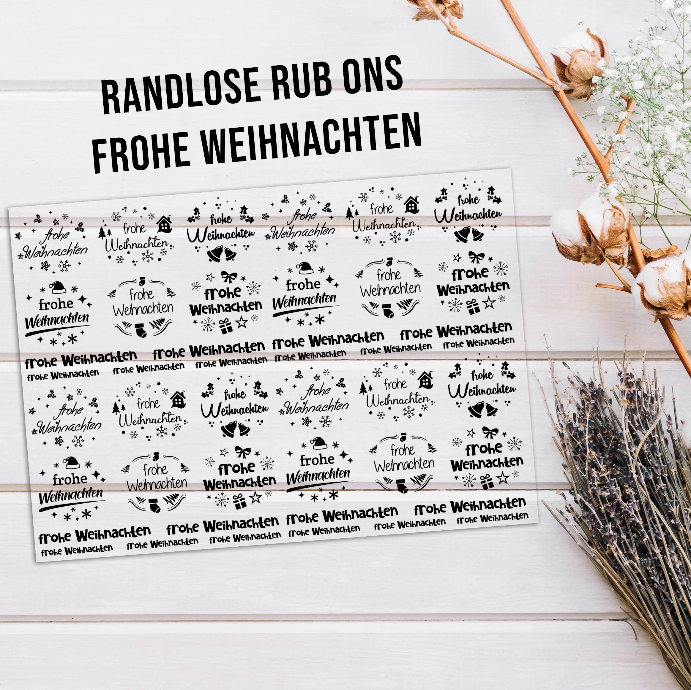 randlose Rub-on Sticker M159 Weihnachten 02
