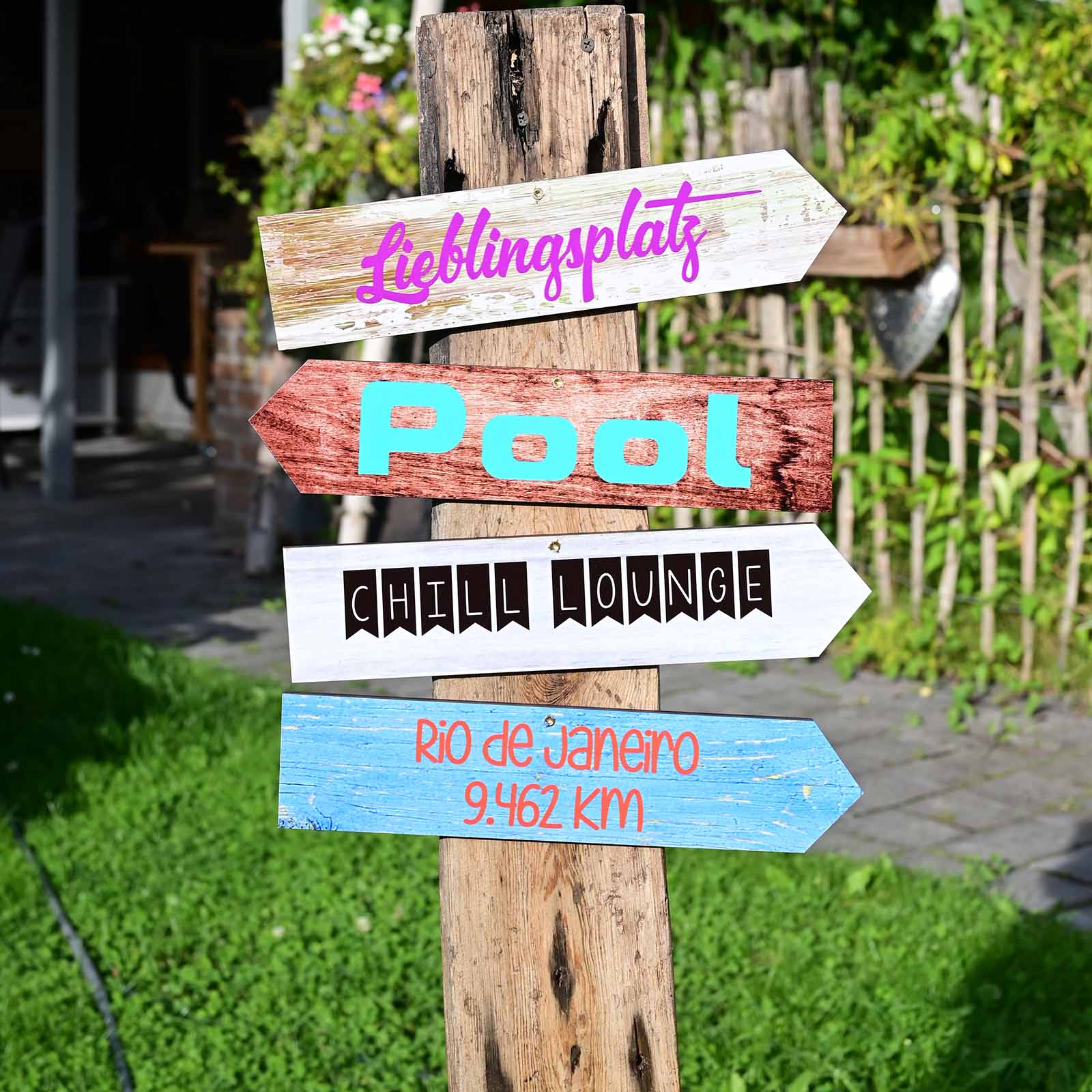 Wegweiser aus Alu Dibond, bedruckt