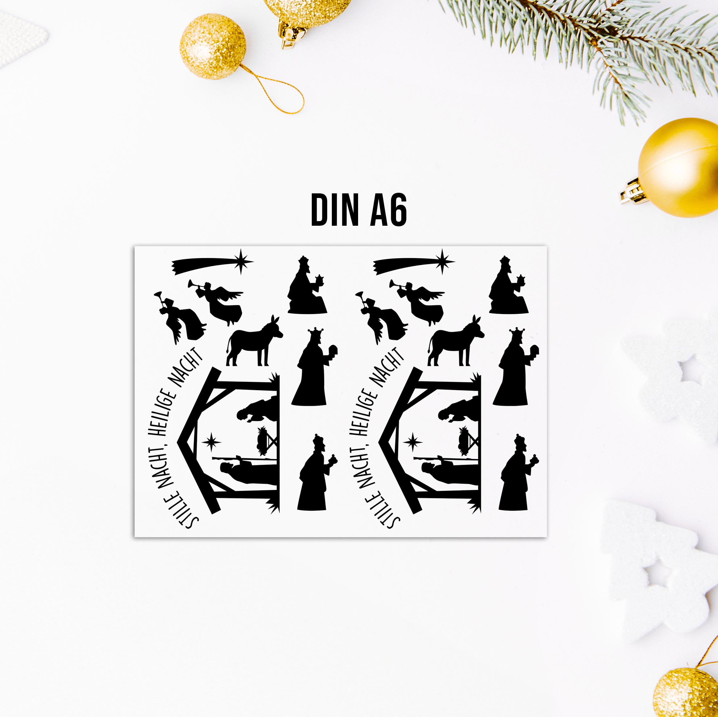 randlose Rub-on Sticker M139 Weihnachtskrippe
