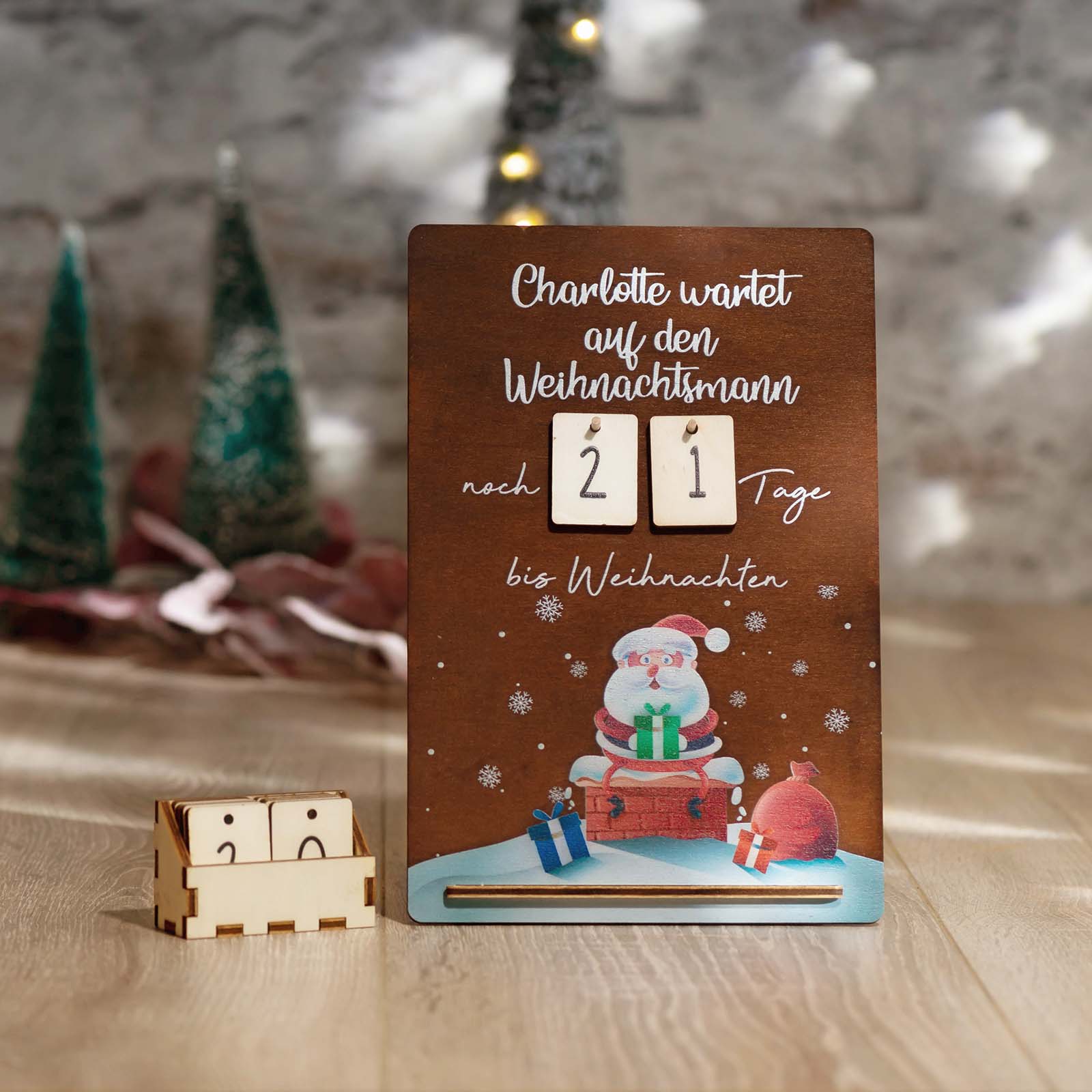 Countdown bis Weihnachten personalisiert Motiv Weihnachtsmann