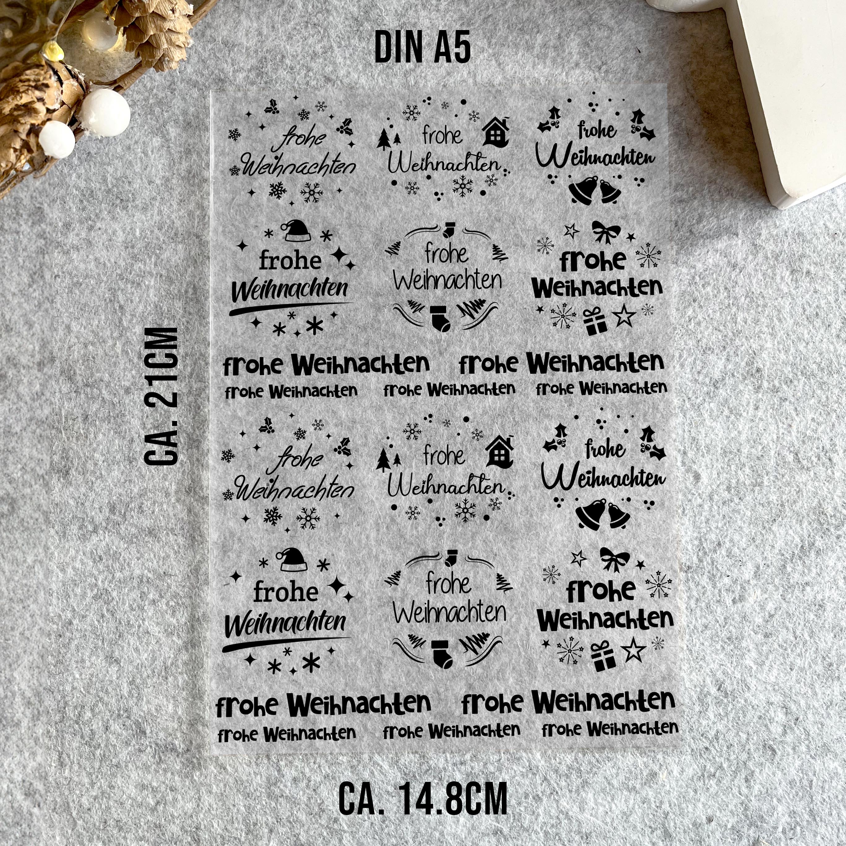 randlose Rub-on Sticker M159 Weihnachten 02