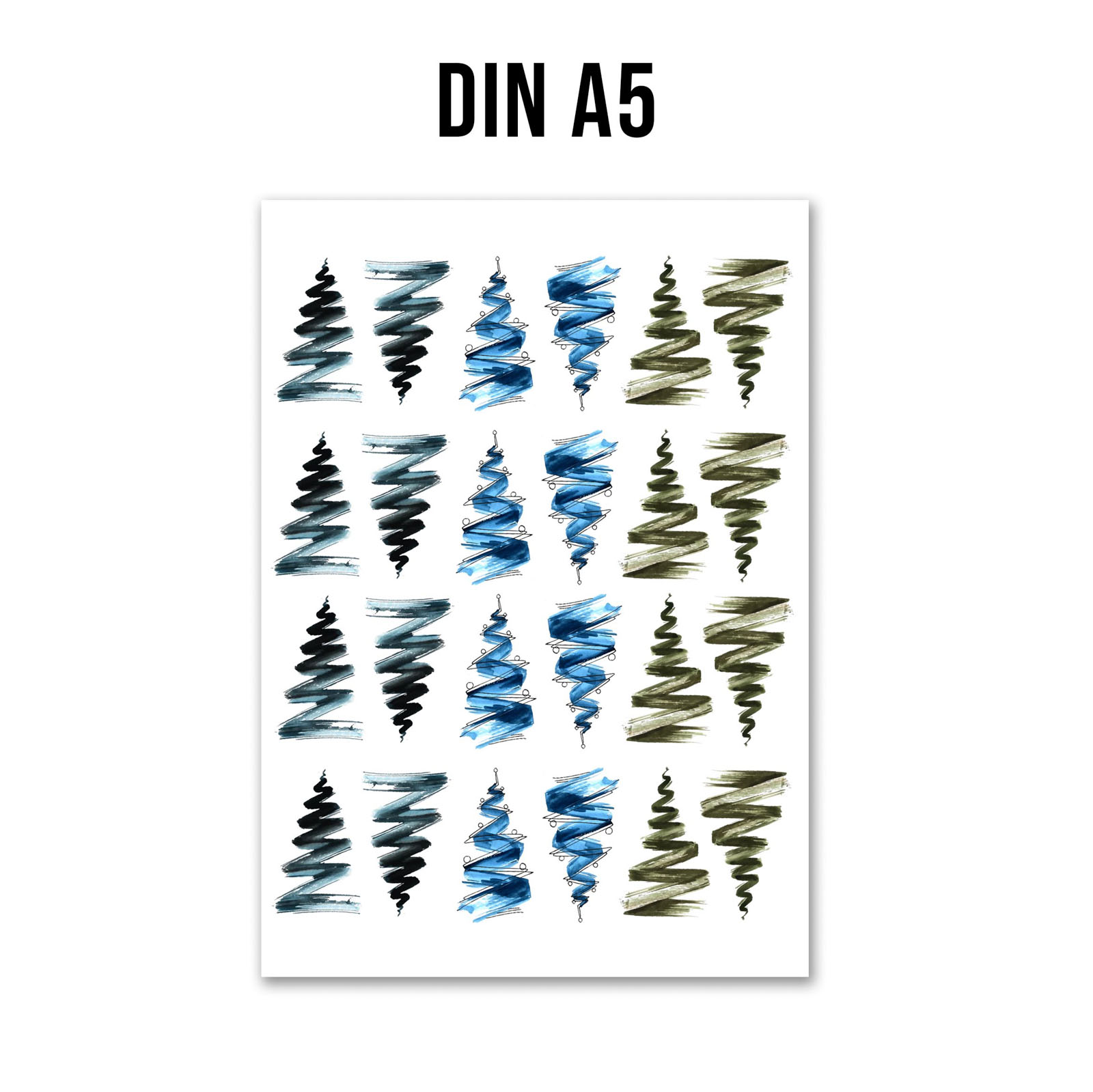 randlose Rub-on Sticker M147 Weihnachtsbäume 02