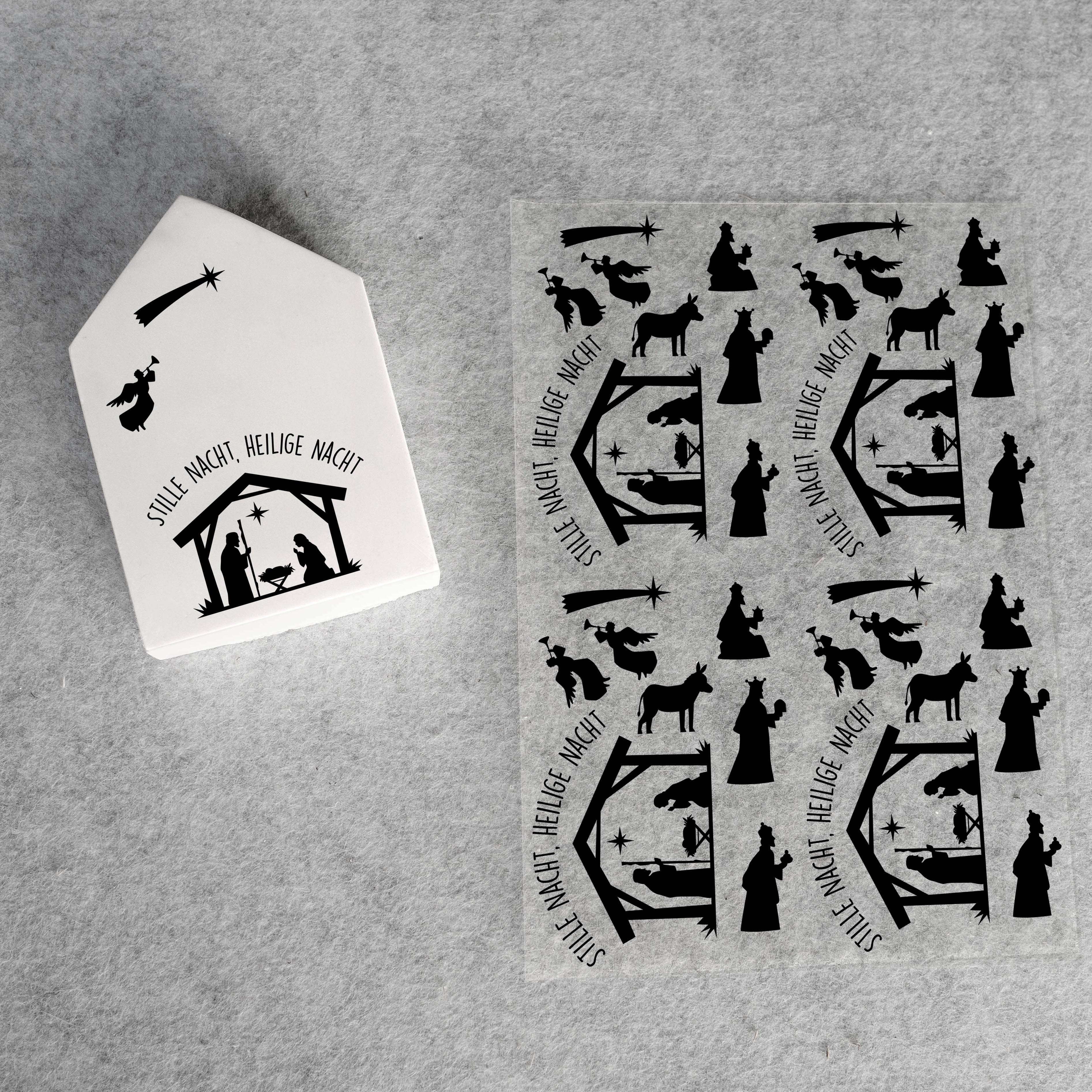 randlose Rub-on Sticker M139 Weihnachtskrippe