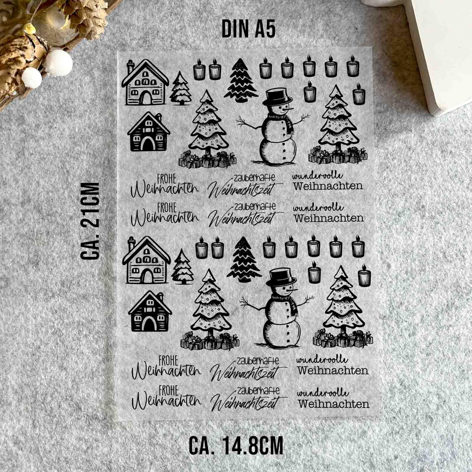 randlose Rub-on Sticker M148 Weihnachtsmix