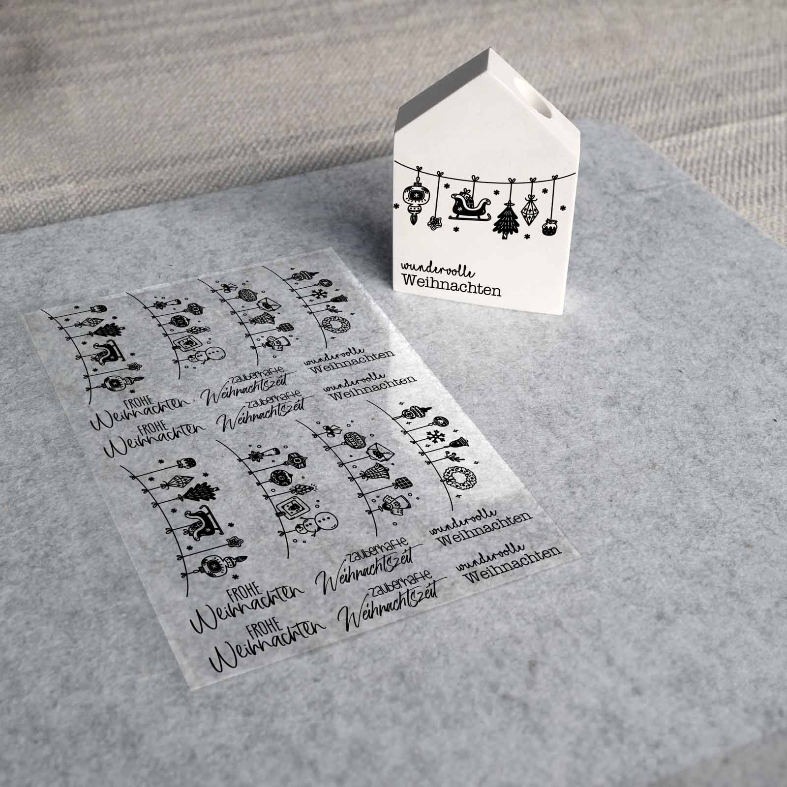 randlose Rub-on Sticker M160 Girlanden Weihnachten