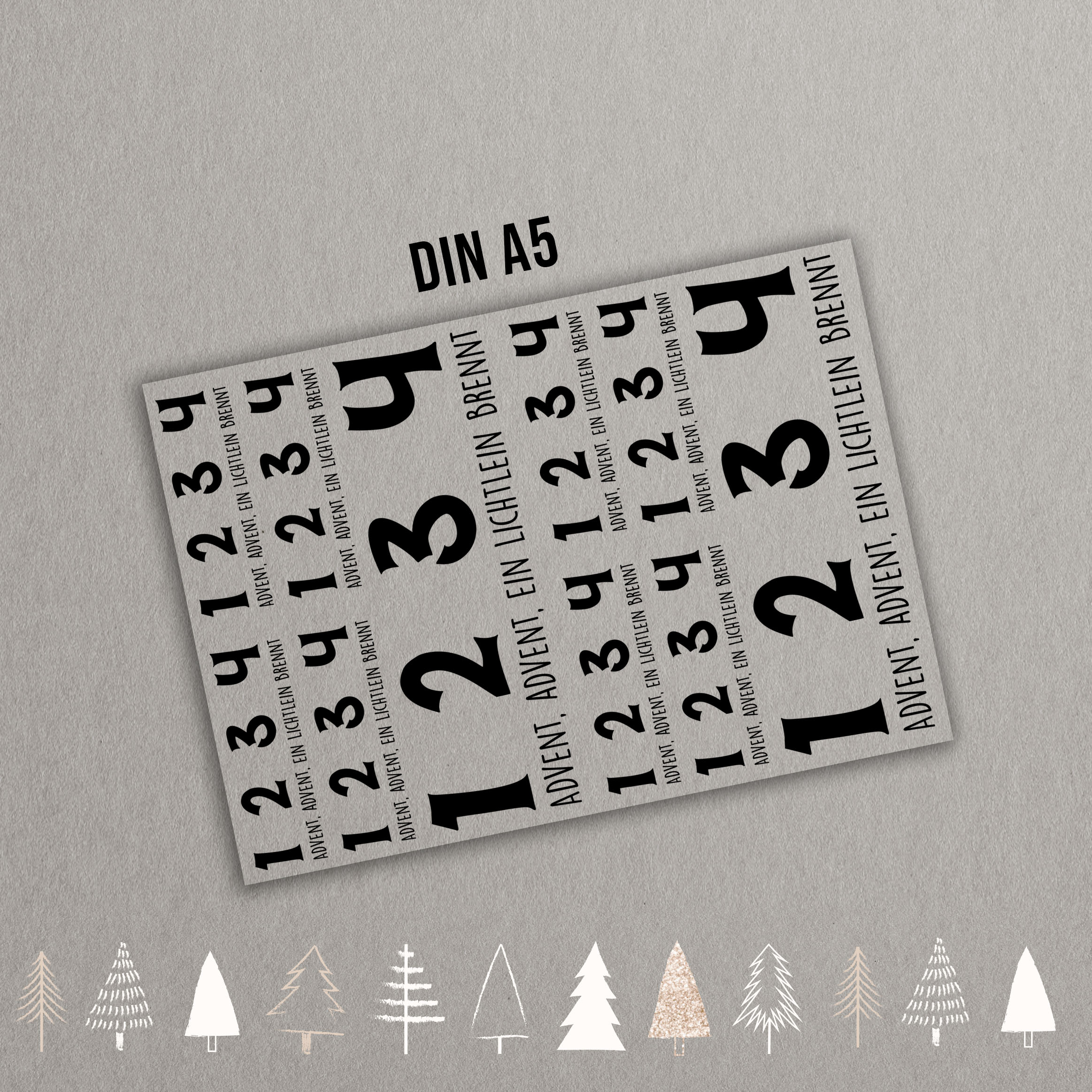 randlose Rub-on Sticker M143 Zahlen für Adventkranz