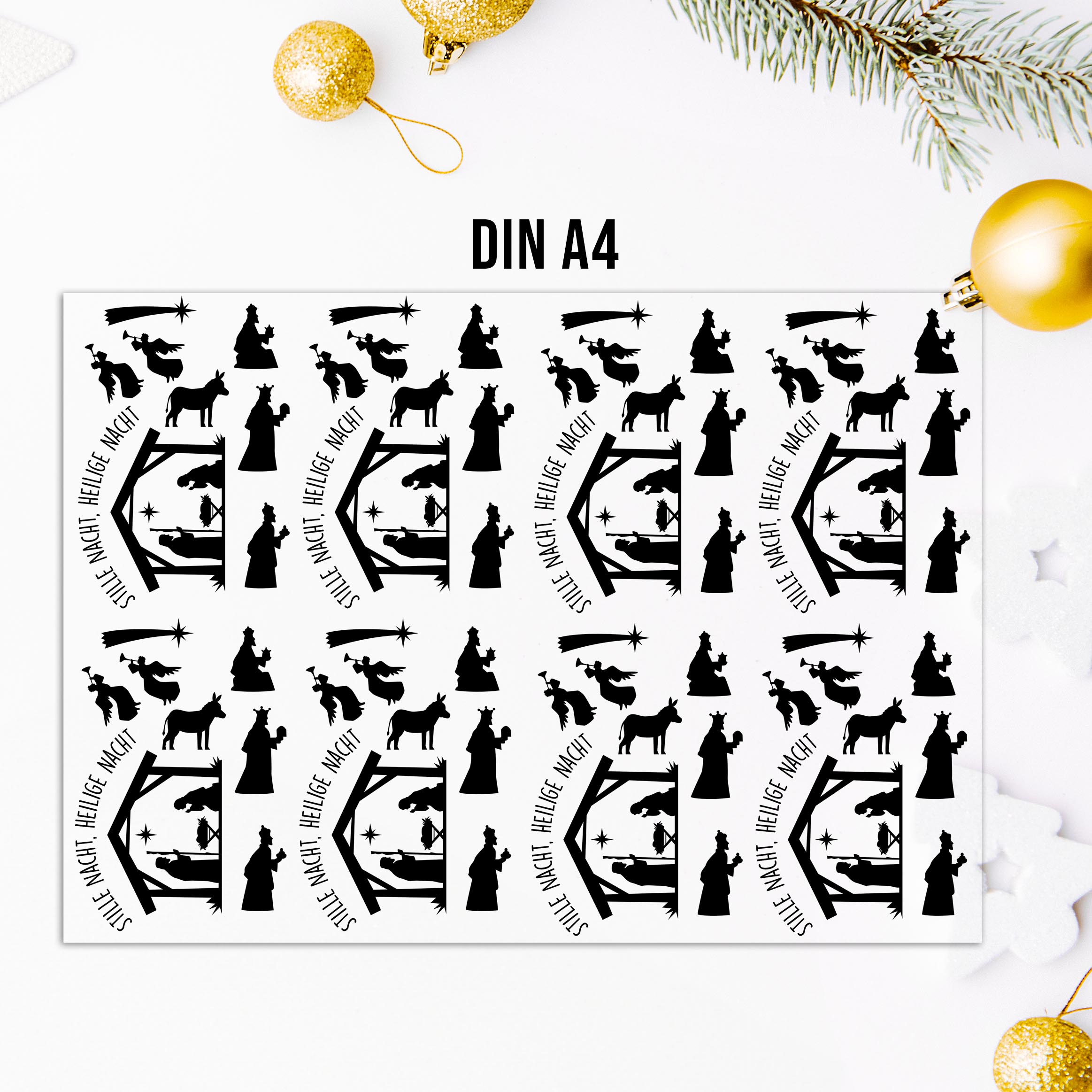 randlose Rub-on Sticker M139 Weihnachtskrippe