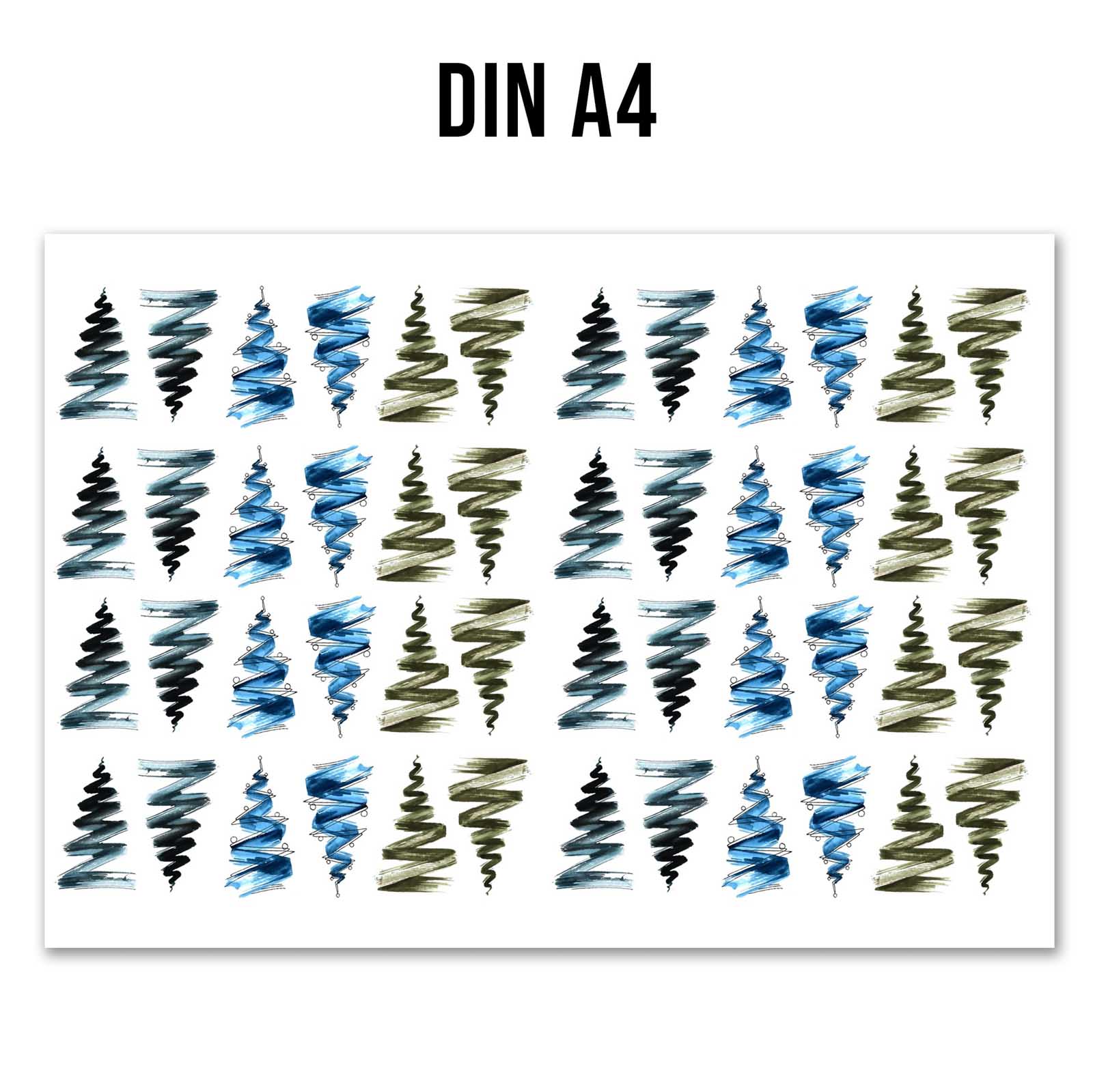 randlose Rub-on Sticker M147 Weihnachtsbäume 02