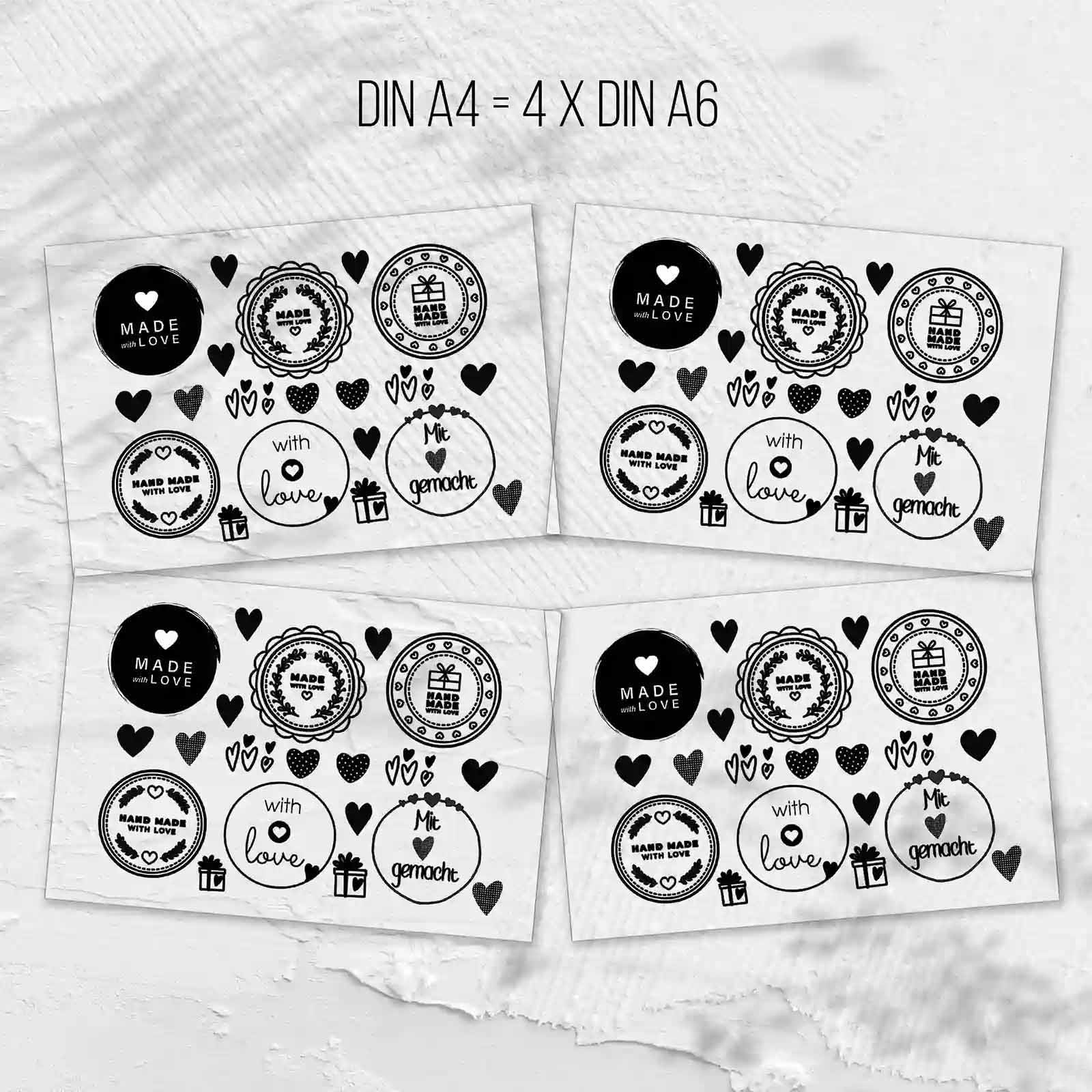 Rub-On Sticker M200 Made with Love