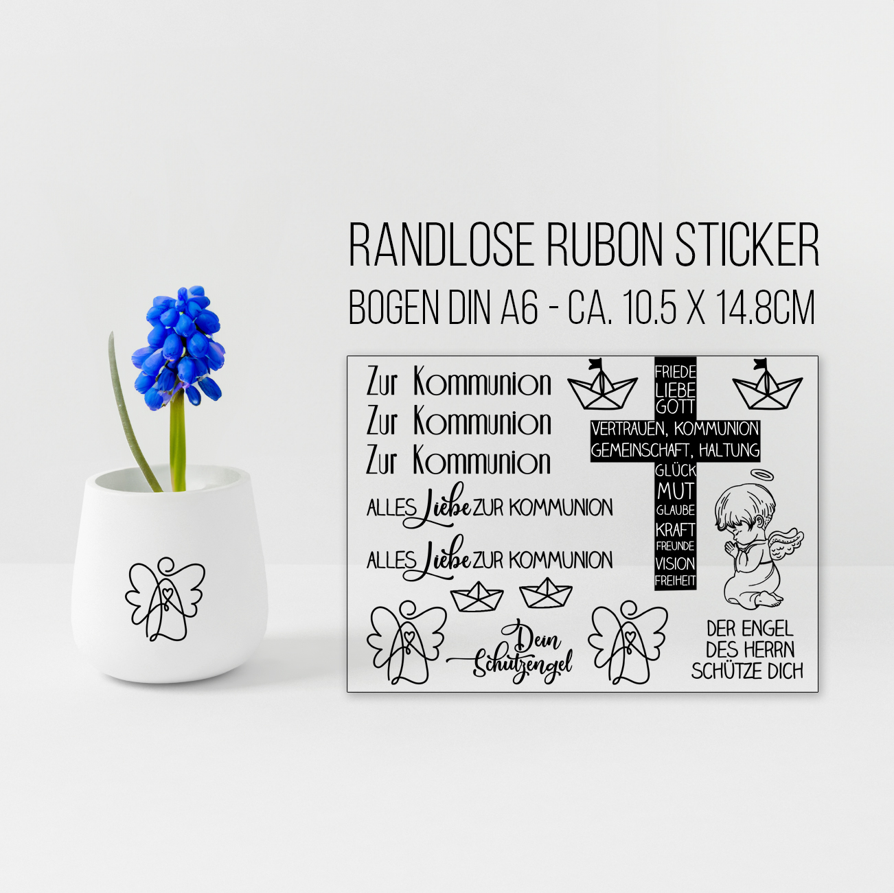 randlose Rub-on Sticker M306 Kommunion