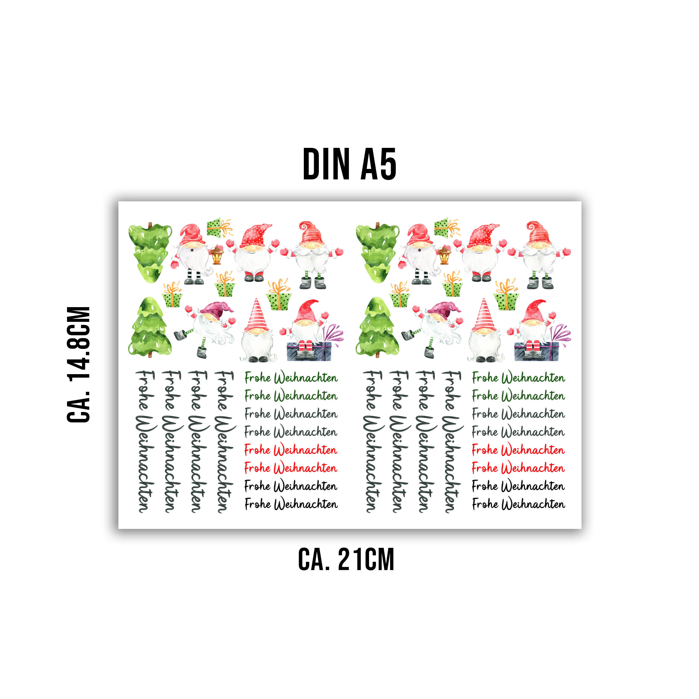randlose Rub-on Sticker M138 Wichtel Weihnachten 02