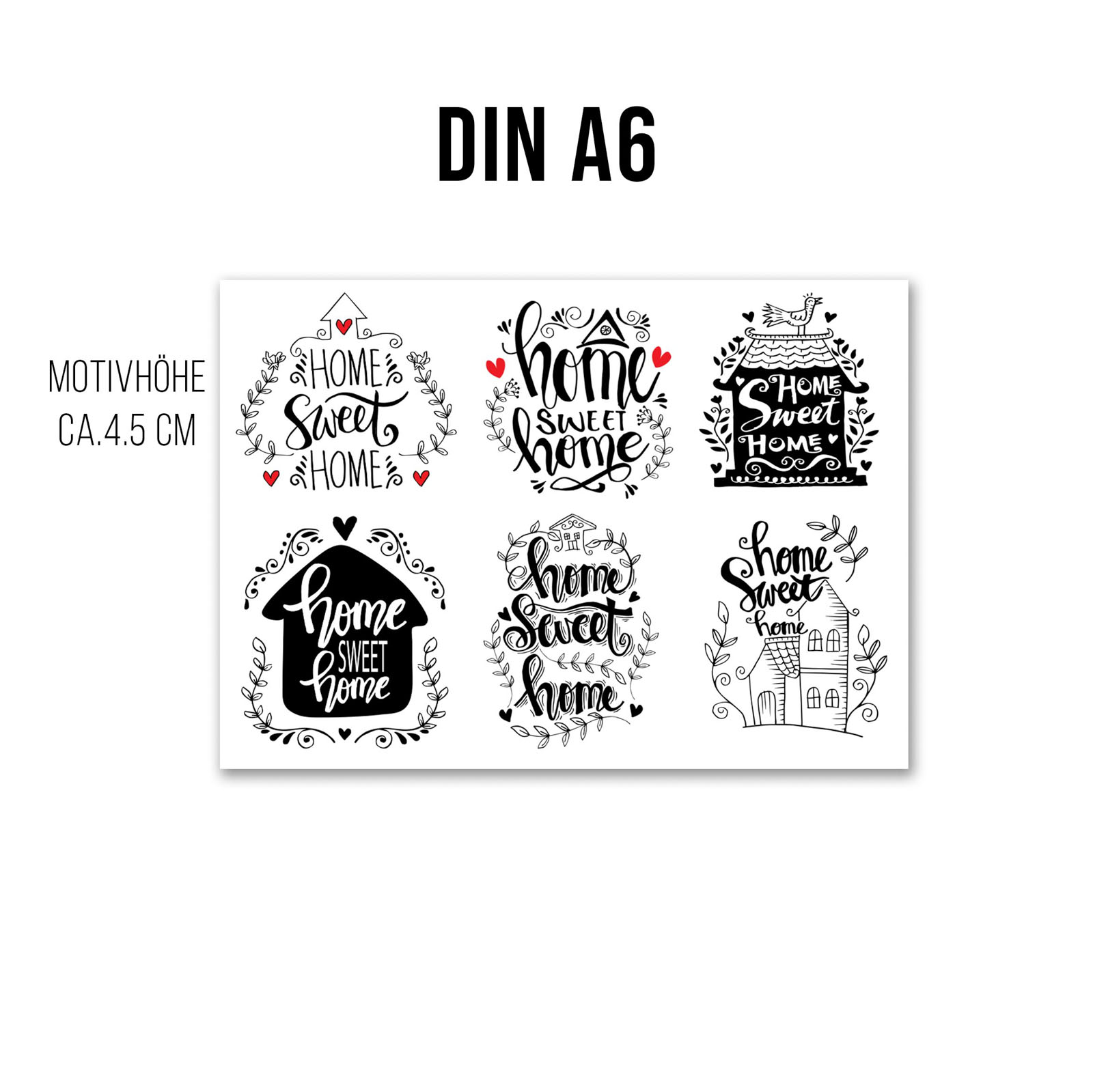 randlose Rub-on Sticker Home sweet Home 01