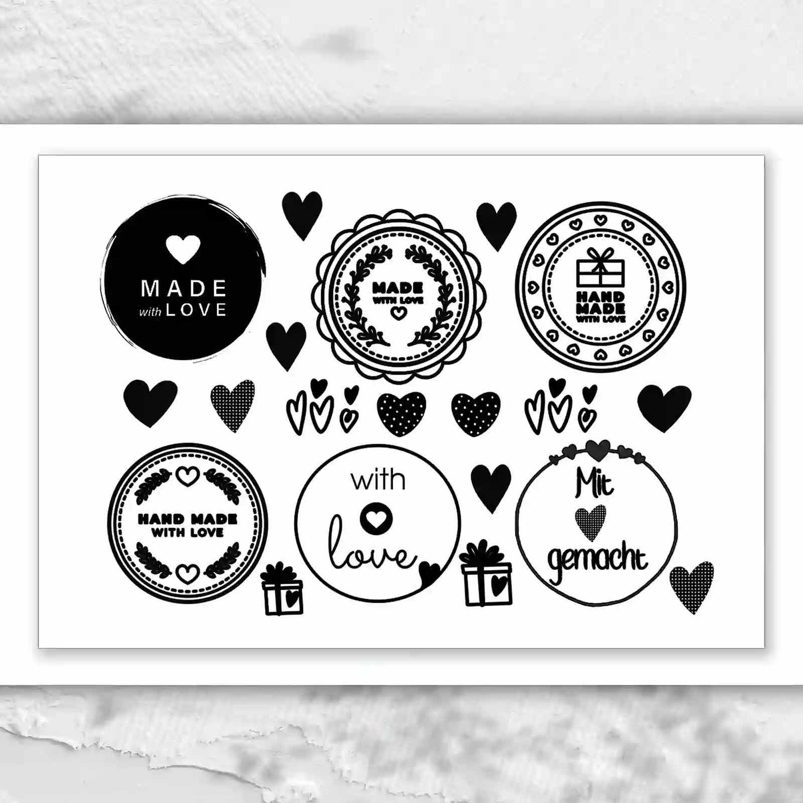 Rub-On Sticker M200 Made with Love