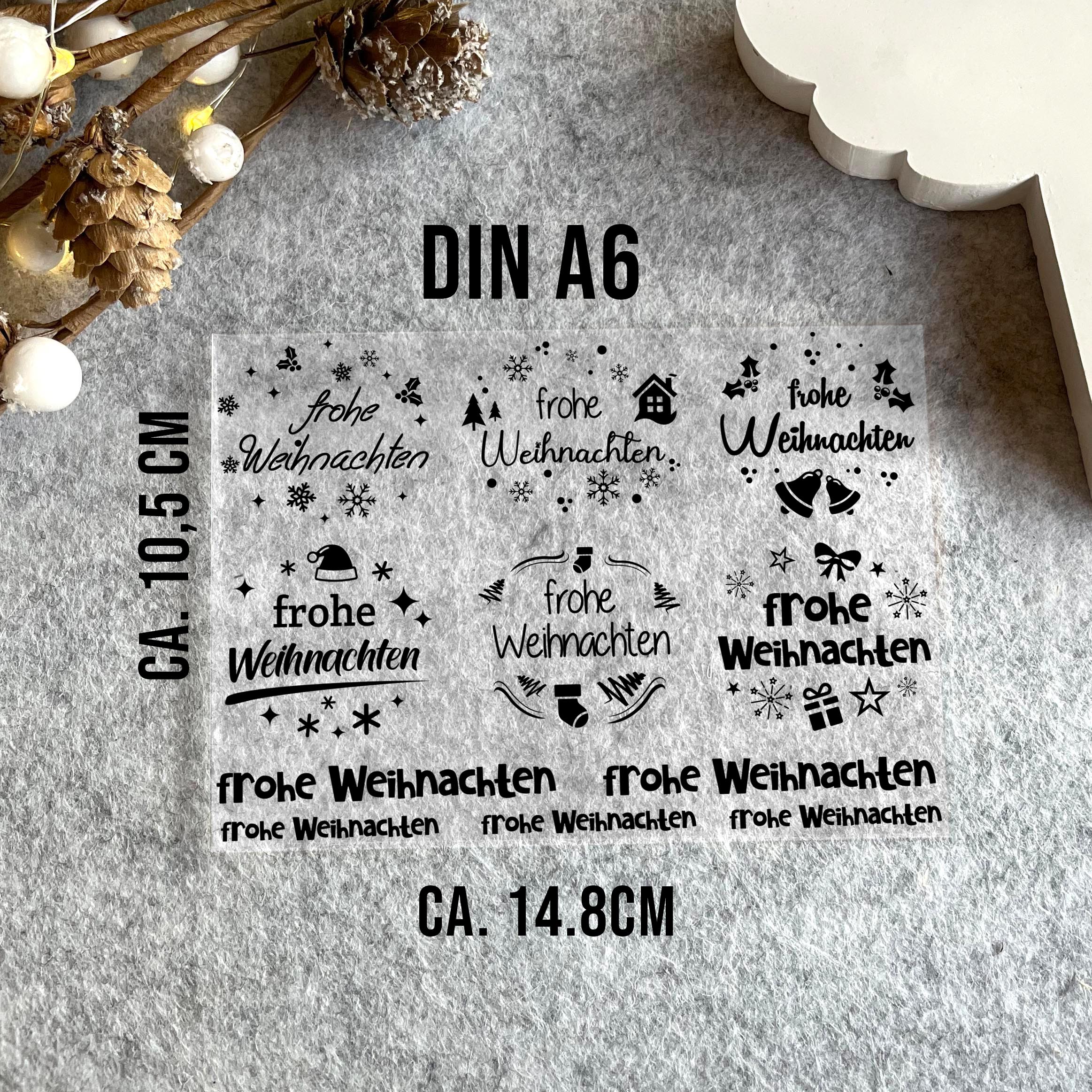 randlose Rub-on Sticker M159 Weihnachten 02