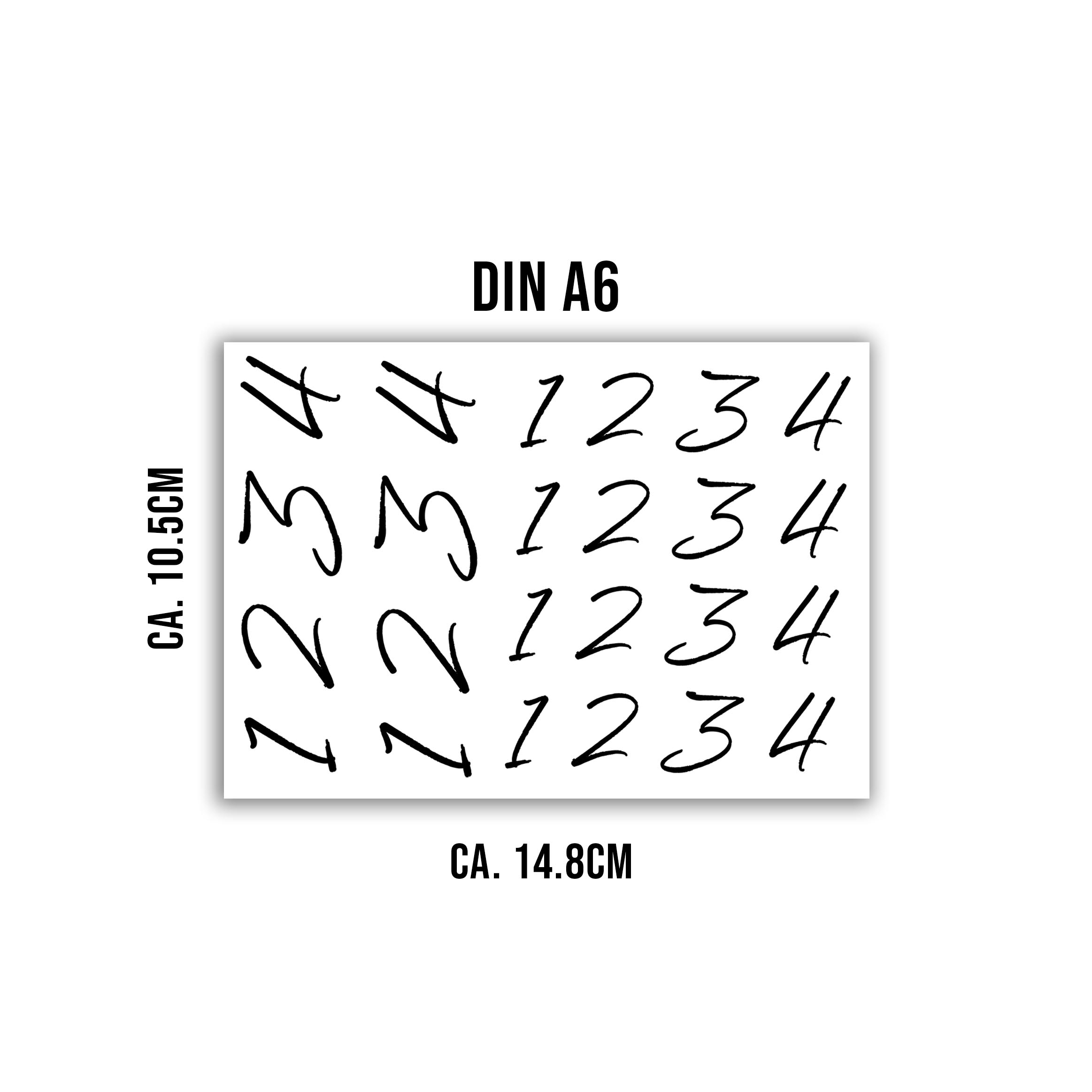 randlose Rub-on Sticker M137 Zahlen für Adventkranz 05