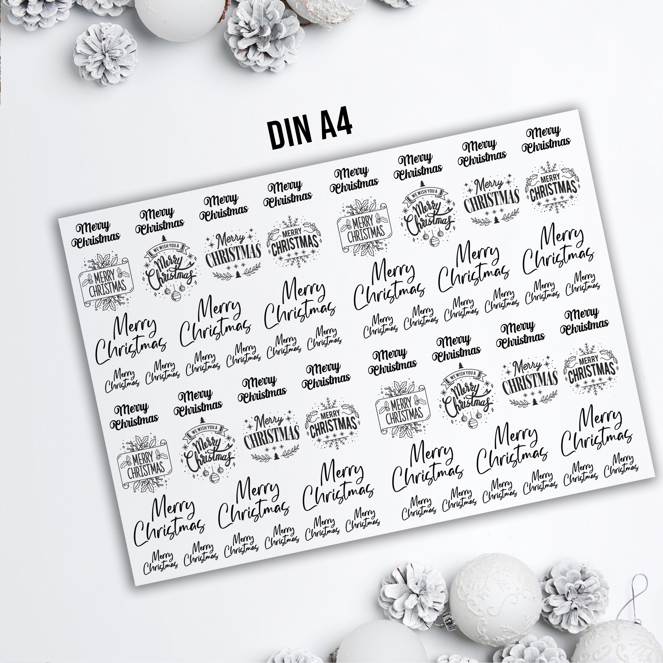 randlose Rub-on Sticker M129 Merry Christmas